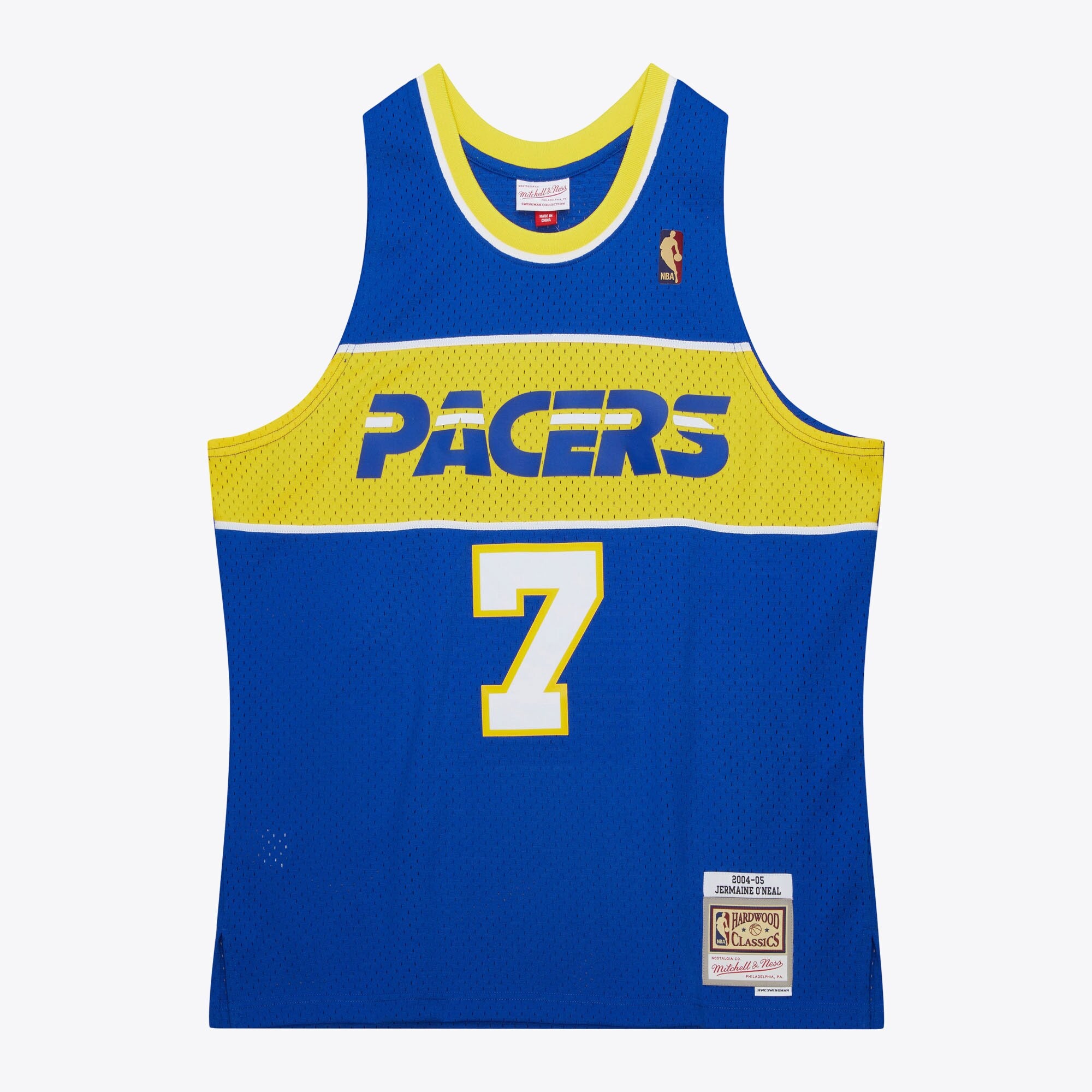 Mens Mitchell & Ness NBA BLUE HWC JERSEY PACERS 2004 JERMAINE O'NEAL