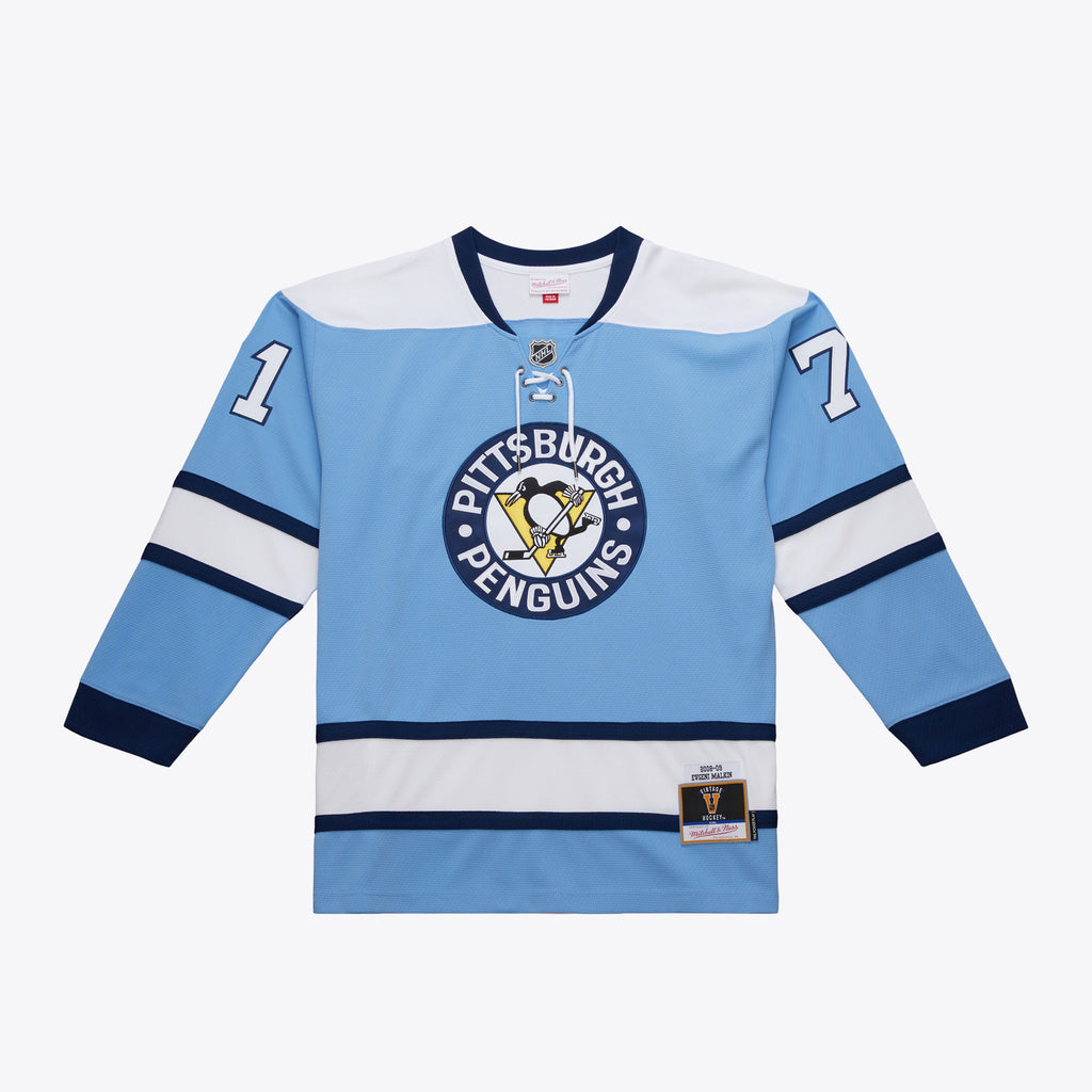 Mens Mitchell & Ness NHL LIGHT BLUE JERSEY PENGUINS 2008 EVGENI MALKIN