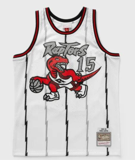 MENS MITCHELL & NESS CRACKED CEMENT SWINGMAN JERSEY RAPTORS 1998 VINCE CARTER
