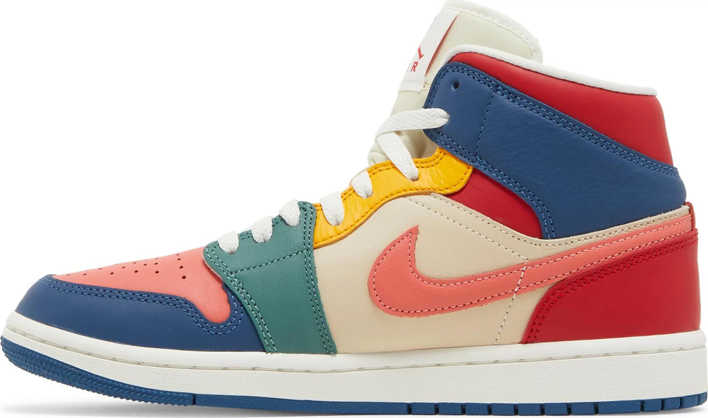 [DN3738-400] Womens Air Jordan Retro 1 Mid SE 'Multi Color (2022)'