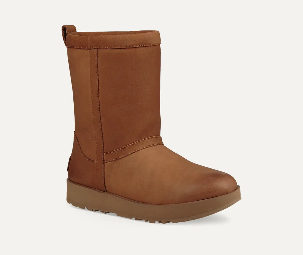 [1017509-CHE] WOMENS UGG CLASSIC SHORT II LEATHER BOOT 'CHESTNUT'