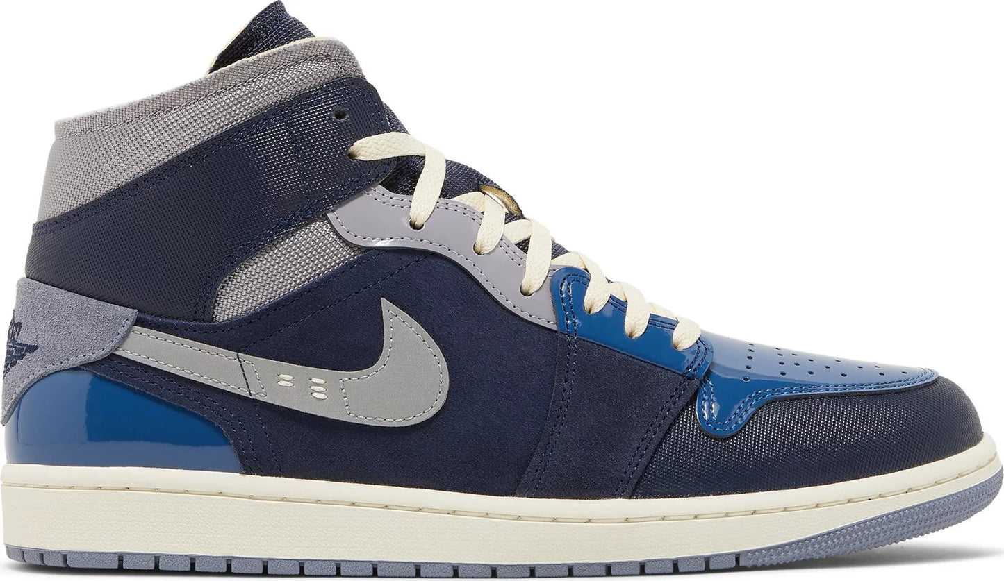 [DR8868-400] Mens Air Jordan Retro 1 Mid SE Craft 'Obsidian French Blue Ashen Slate White'