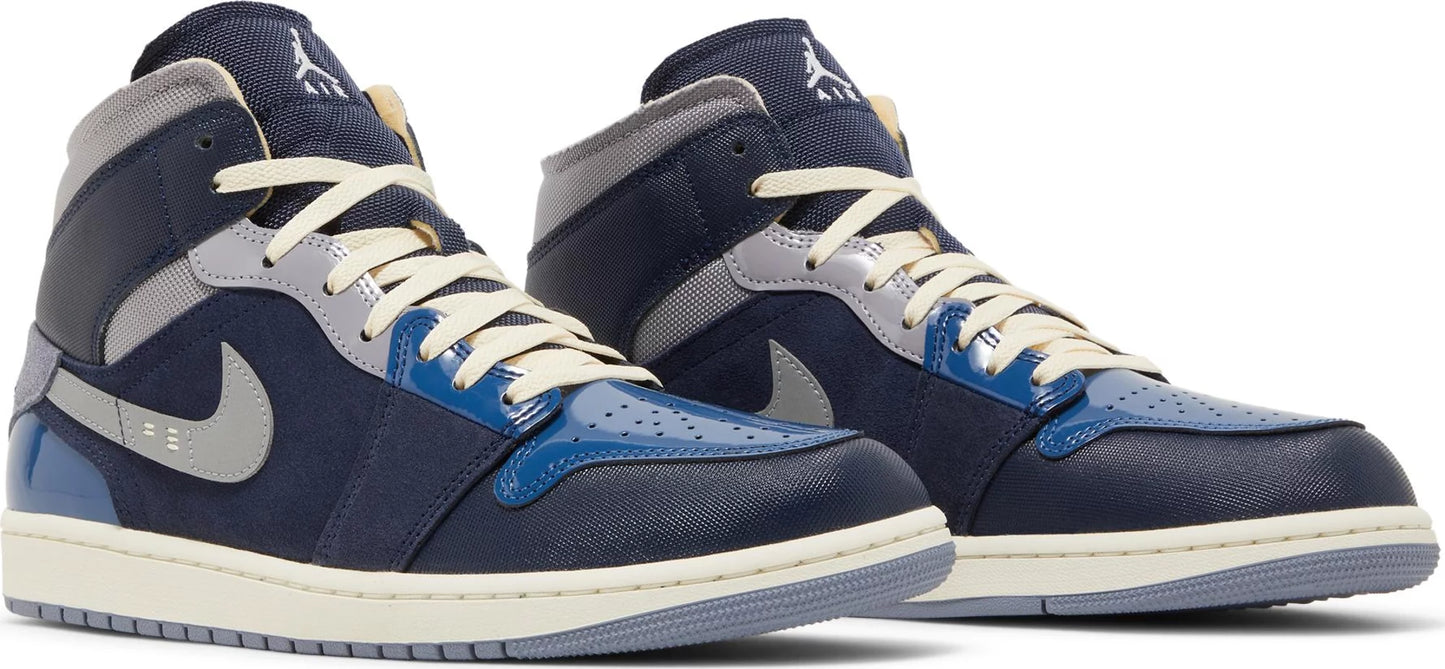 [DR8868-400] Mens Air Jordan Retro 1 Mid SE Craft 'Obsidian French Blue Ashen Slate White'