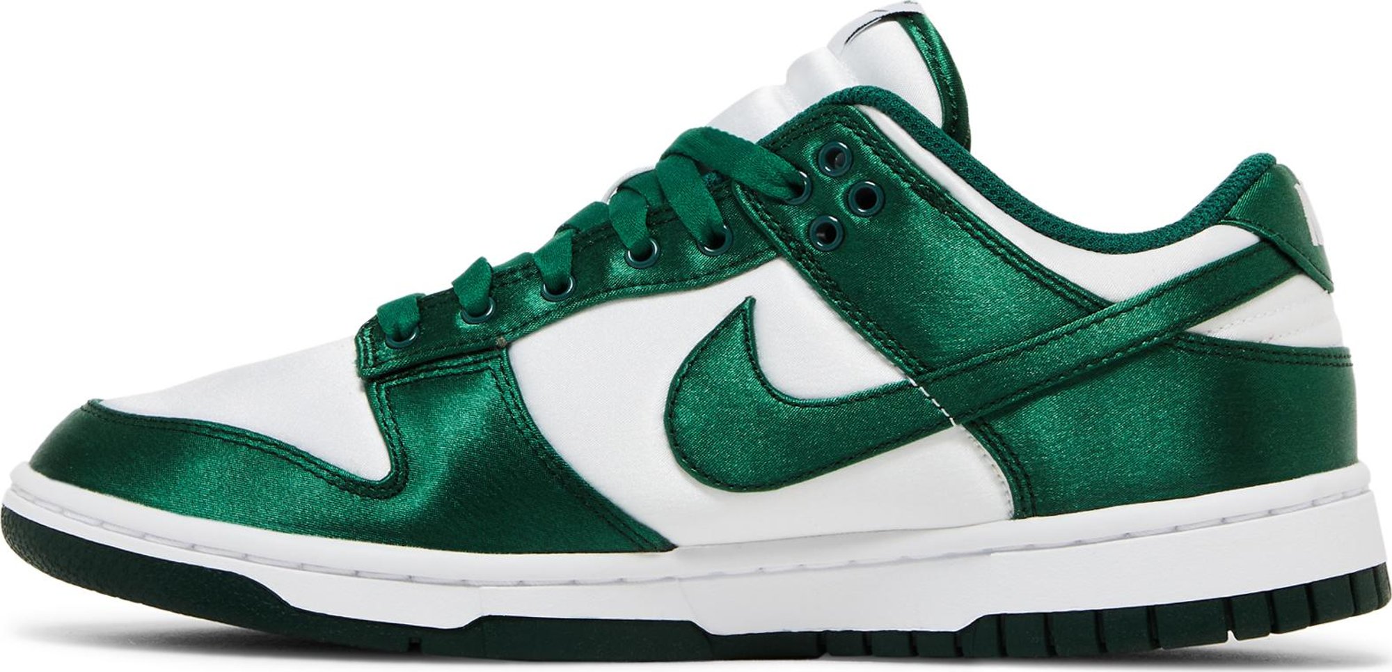 [DX5931-100] Womens Nike DUNK LOW 'MICHIGAN STATE SATIN'