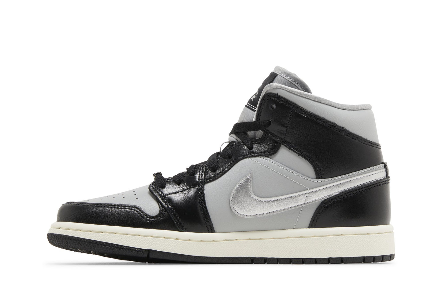 [FB9892-002] Womens Air Jordan Retro 1 Mid SE 'Black Grey Silver' (W)