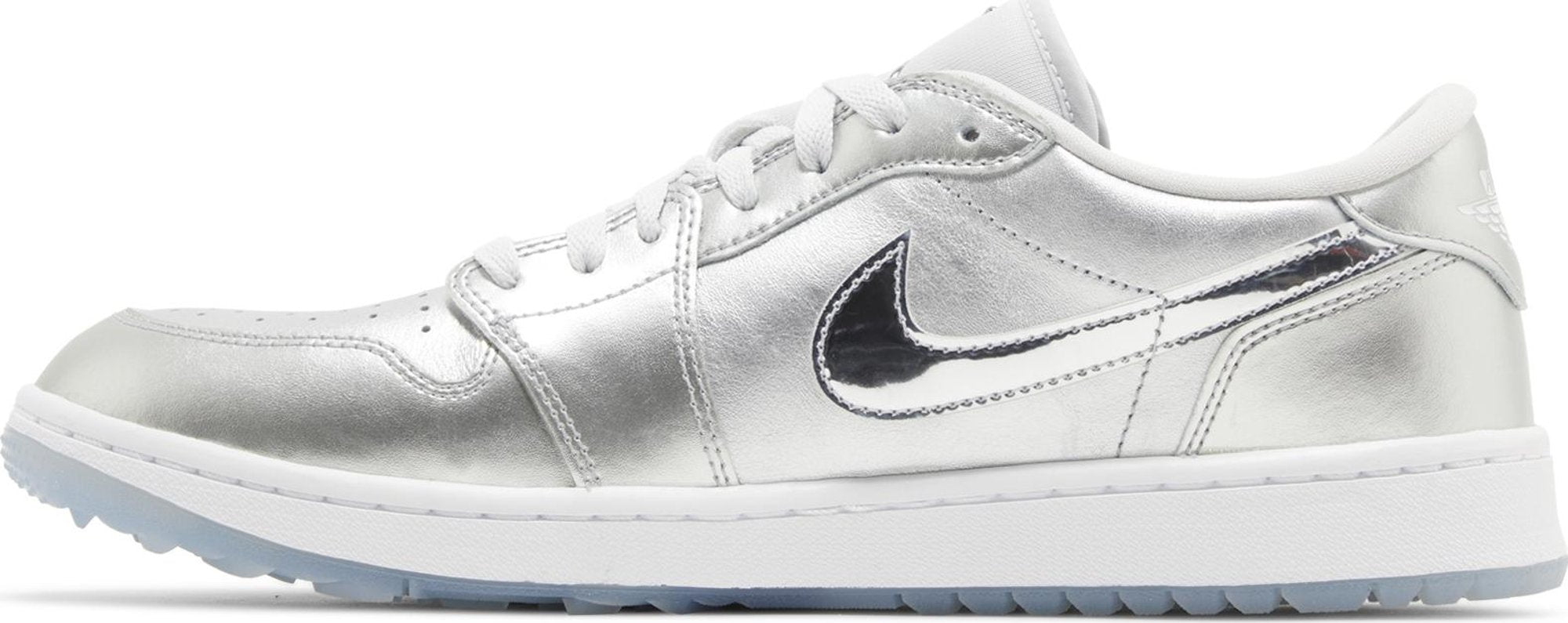 [FD6848-001] MENS AIR JORDAN RETRO 1 LOW GOLF 'GIFT GIVING PACK' - METALLIC SILVER/METALLIC SILVER/PHOTON DUST/WHITE