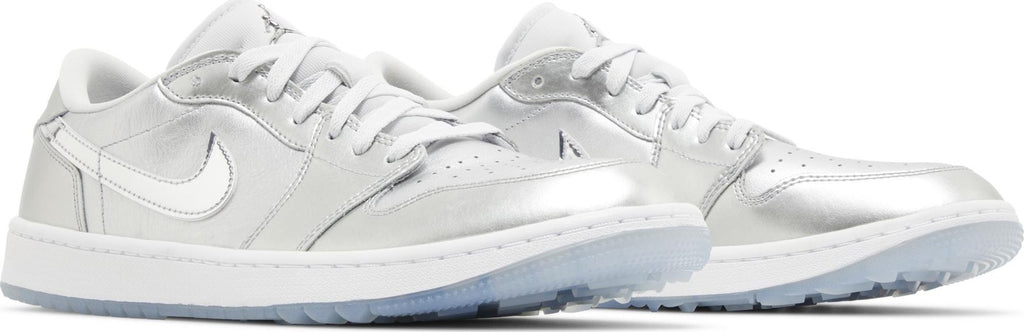 [FD6848-001] MENS AIR JORDAN RETRO 1 LOW GOLF 'GIFT GIVING PACK' - METALLIC SILVER/METALLIC SILVER/PHOTON DUST/WHITE