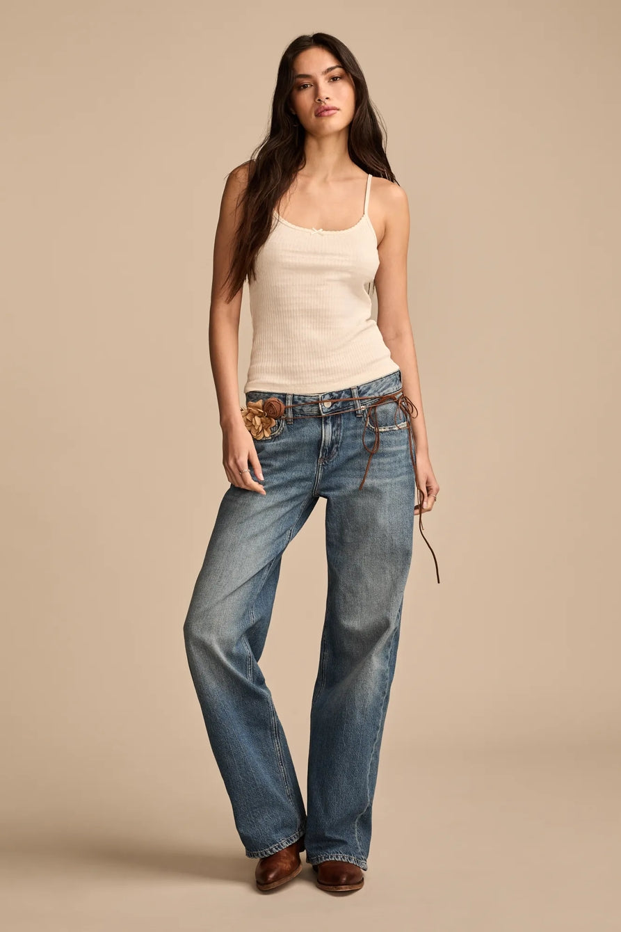 [151245-420] WOMENS LUCKY BRAND BAGGY WIDE LEG - TIMELESS COBALT WASH