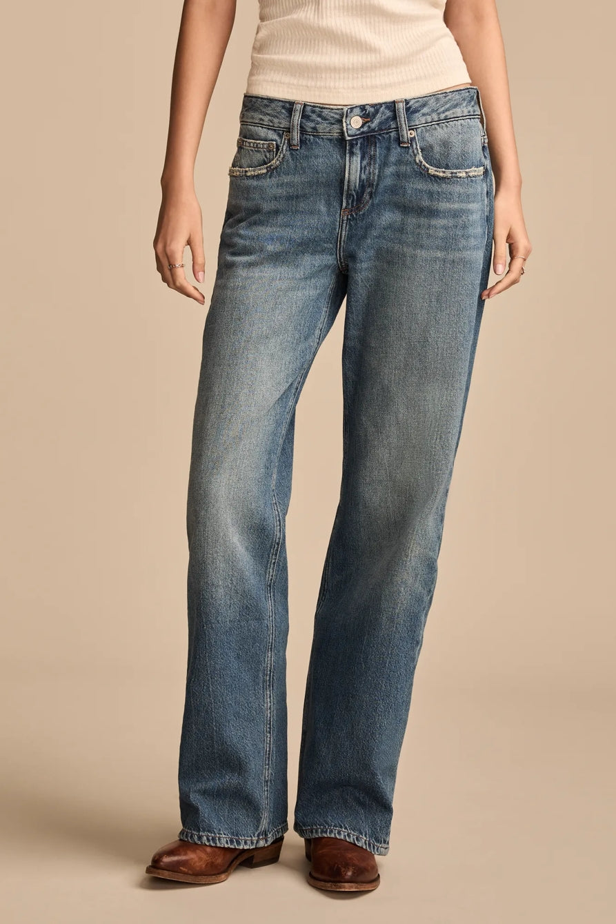 [151245-420] WOMENS LUCKY BRAND BAGGY WIDE LEG - TIMELESS COBALT WASH