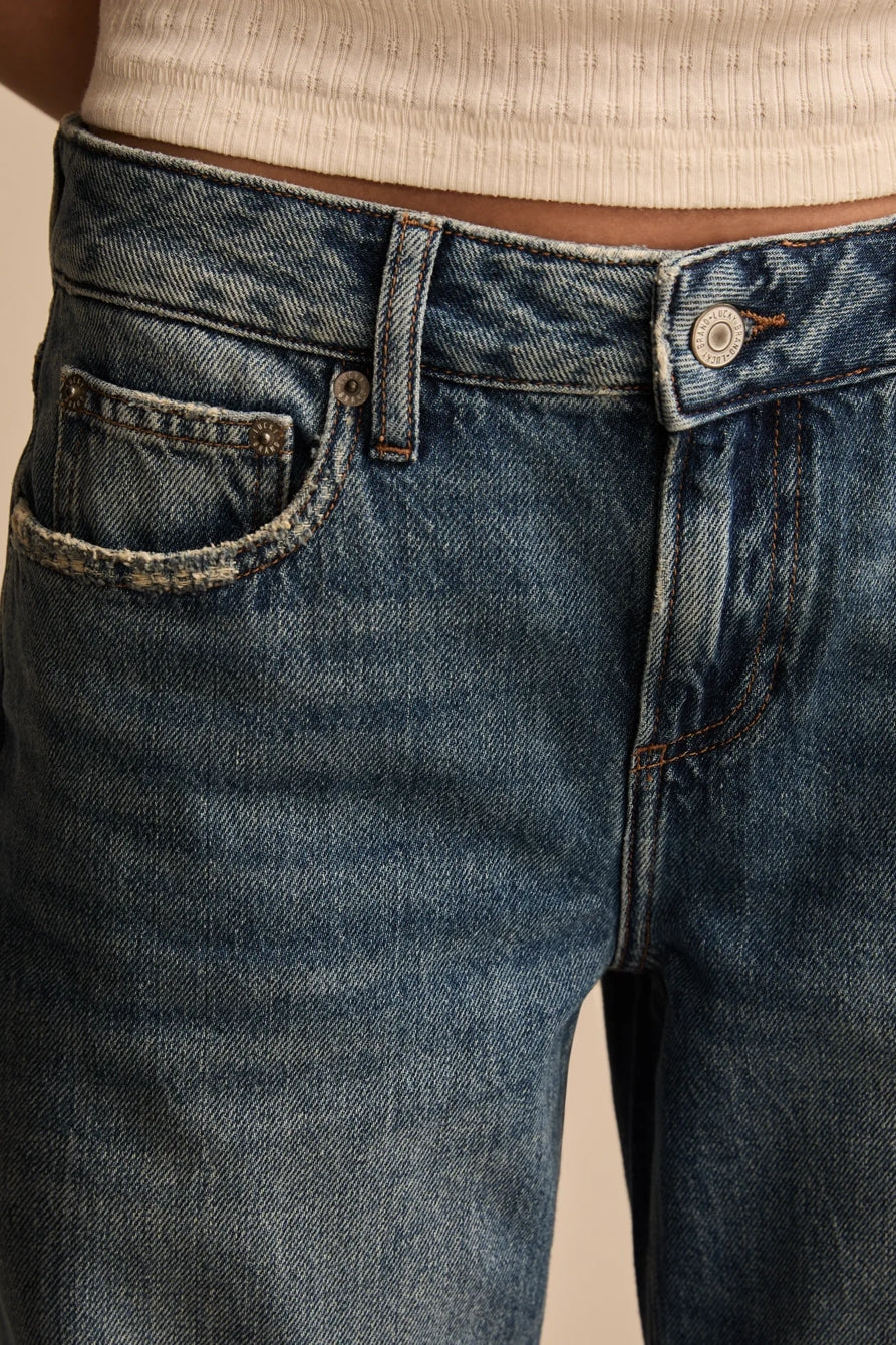 [151245-420] WOMENS LUCKY BRAND BAGGY WIDE LEG - TIMELESS COBALT WASH