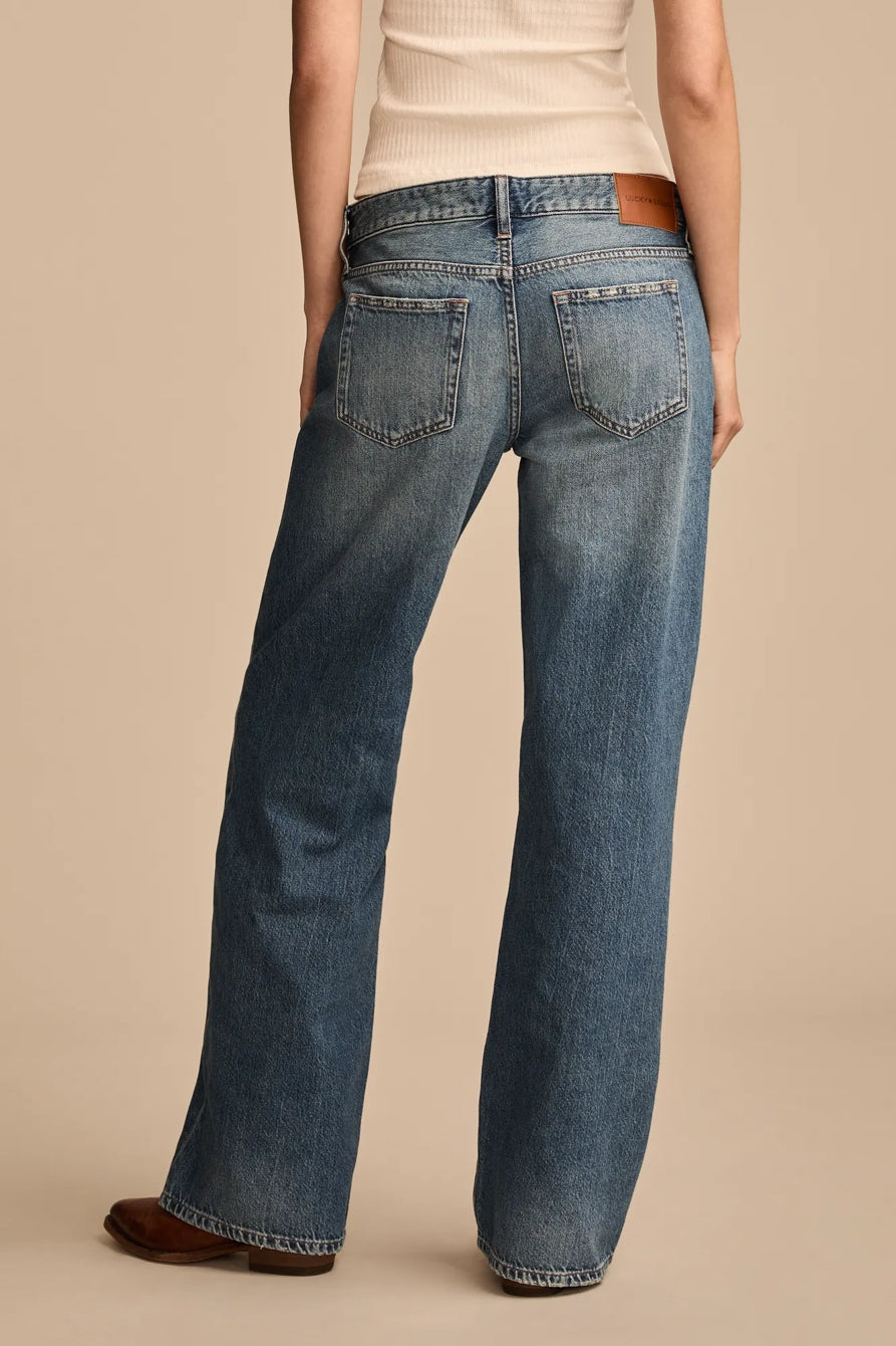 [151245-420] WOMENS LUCKY BRAND BAGGY WIDE LEG - TIMELESS COBALT WASH
