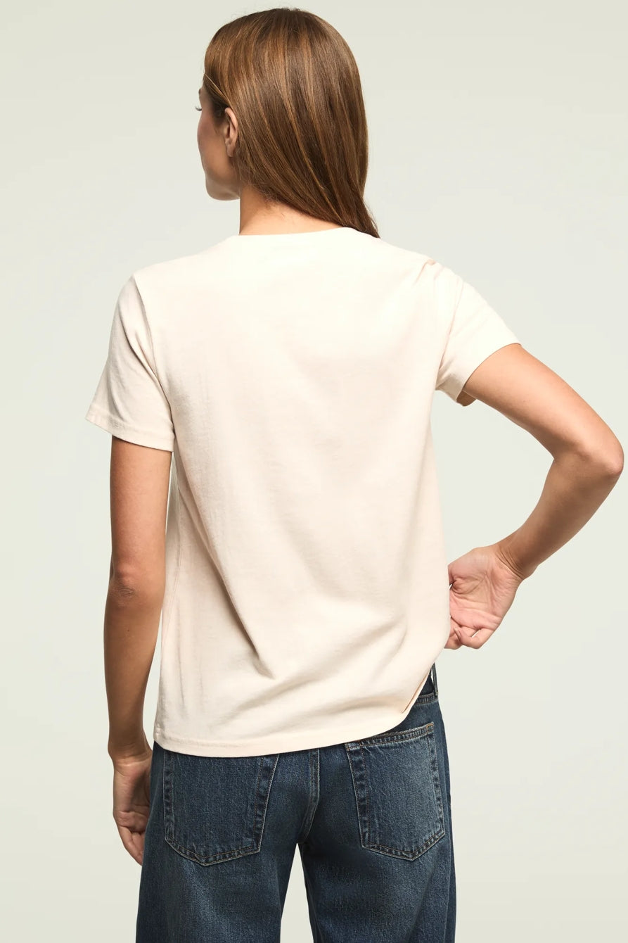 [163158-100] WOMENS LUCKY BRAND DRUMMER QUEEN CLASSIC CREW - VANILLA CREAM
