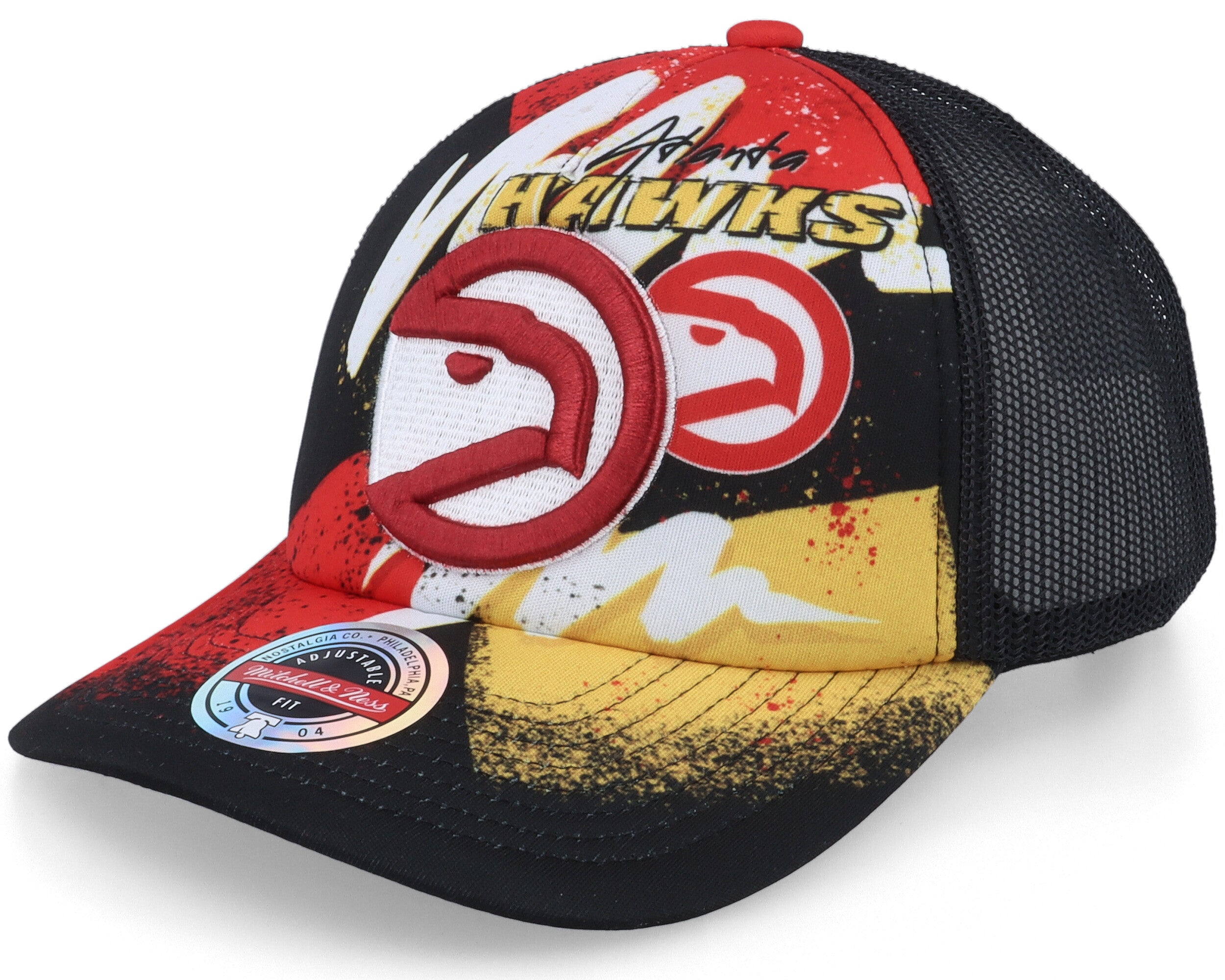 MENS MITCHELL & NESS NBA HYPER TRUCKER SNAPBACK HWC ROCKETS - BLACK