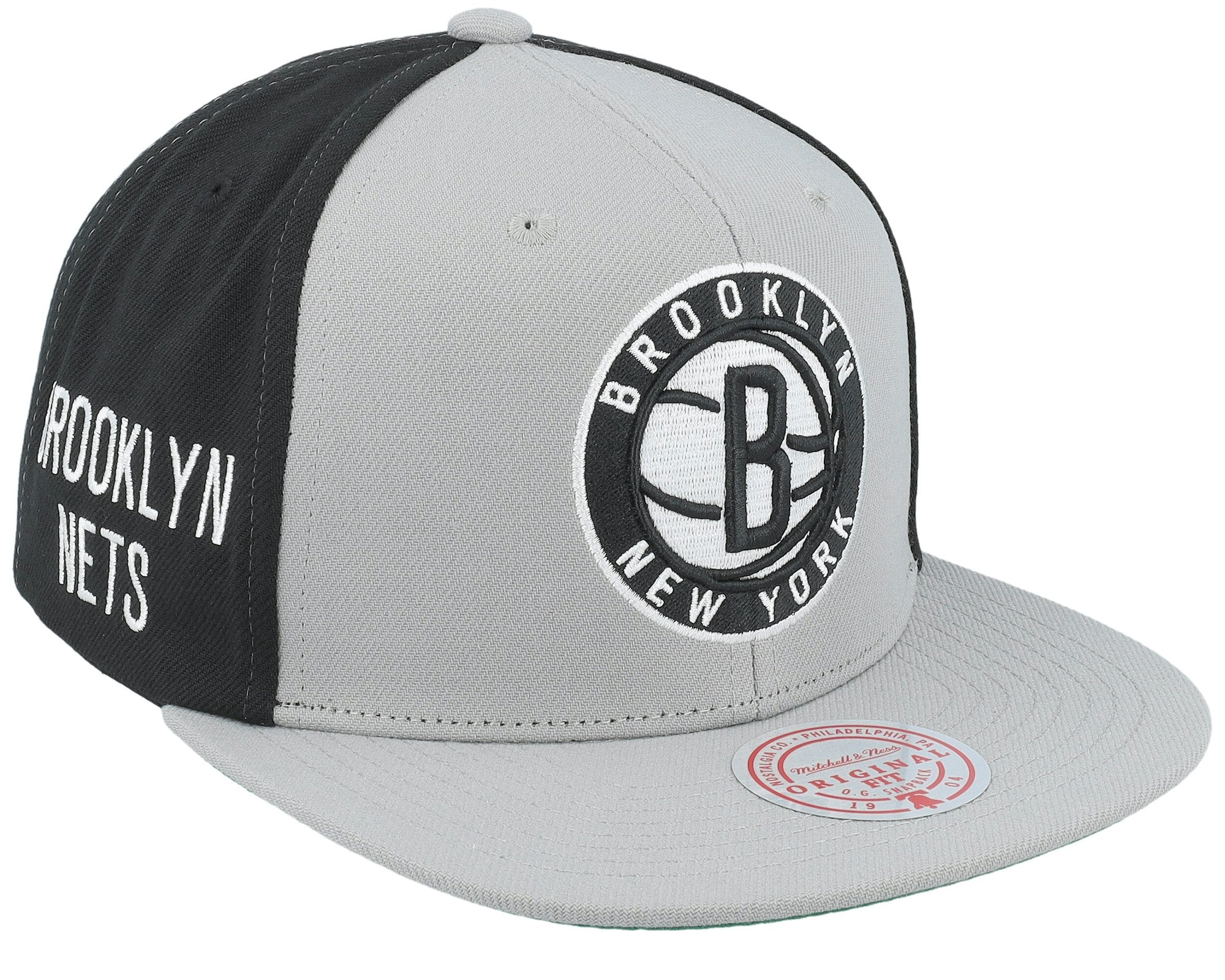 MENS MITCHELL & NESS NBA BLOCK OUT SNAPBACK NETS - BLACK