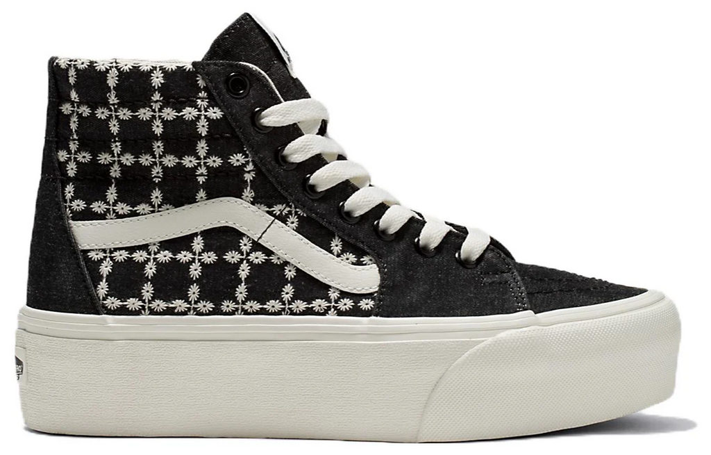 [VN0A5JMKBMA] MENS VANS DENIM MIX SK-HI TAPERED STACKFORM 'BLACK' - BLACK/WHITE