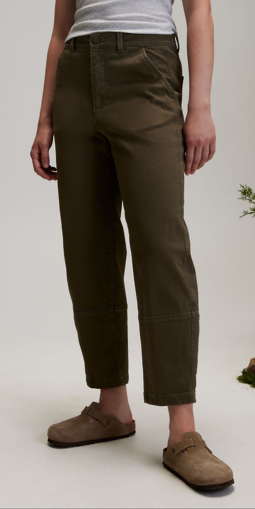 [ADW24905-VO] WOMENS ALPINE DESIGN BARREL RELAXED FIT HIGH RISE CROPPED PANTS
