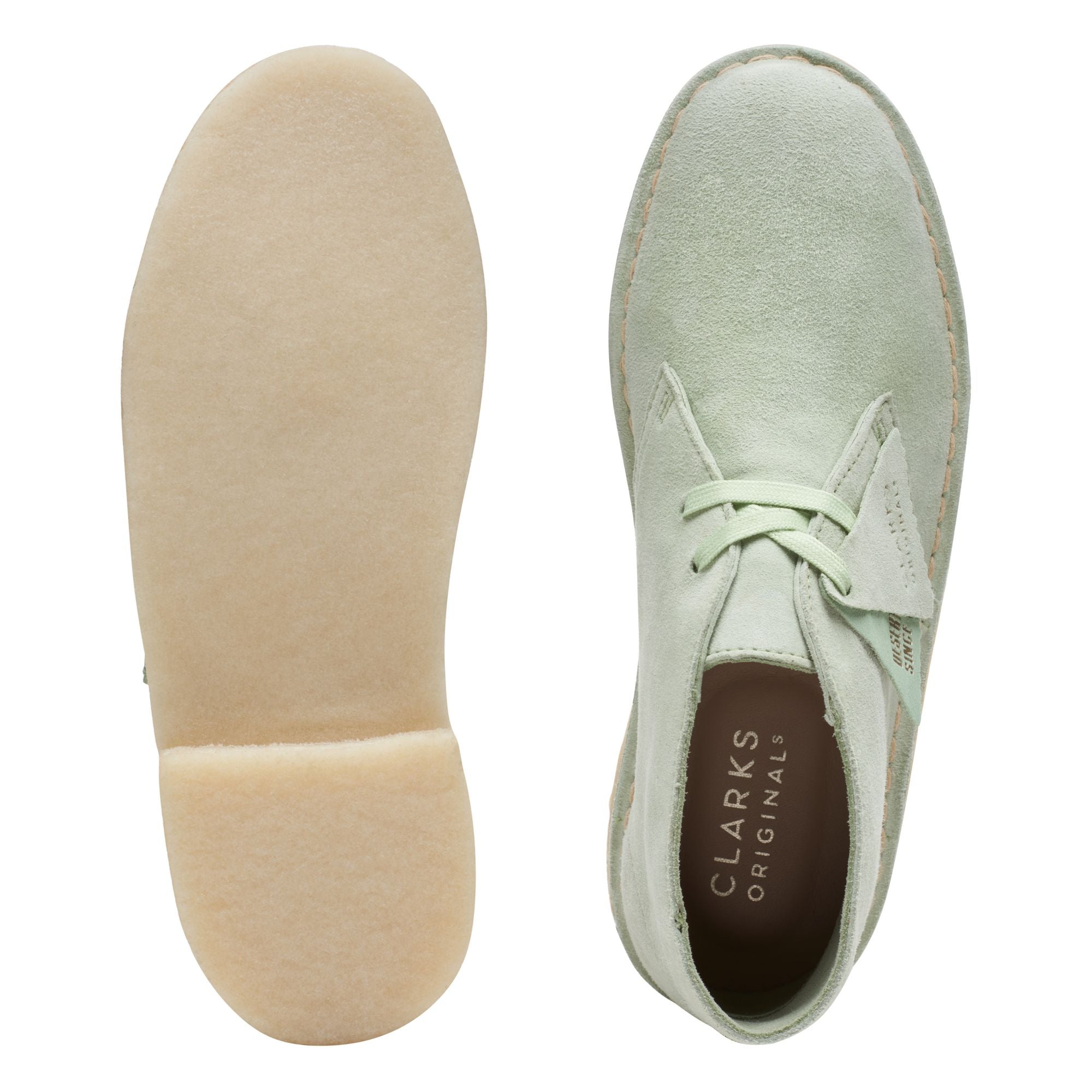 [26165559] WOMENS CLARKS DESERT BOOT PALE GREEN