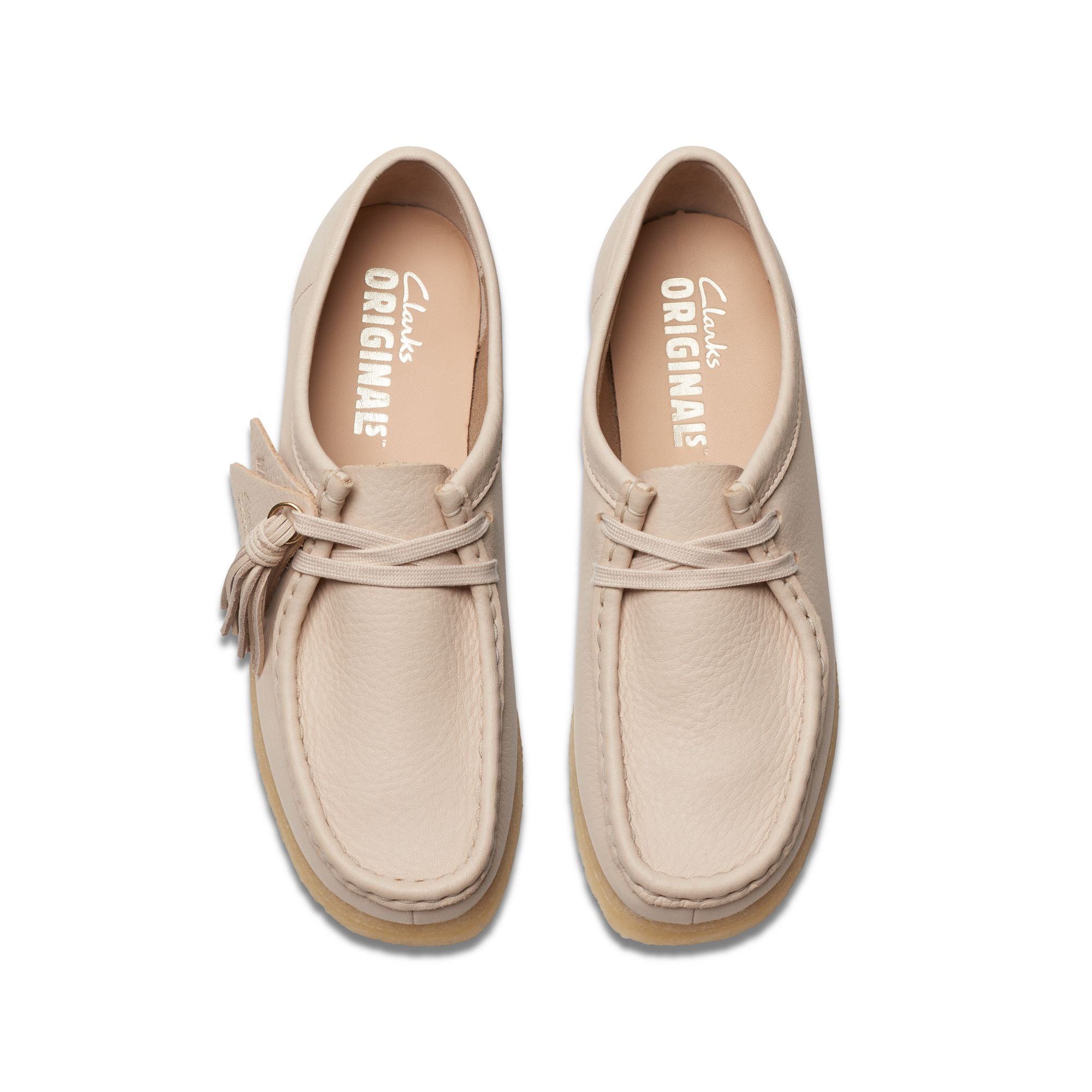 [26175773] WOMENS CLARKS WALLABEE BEIGE LEATHER