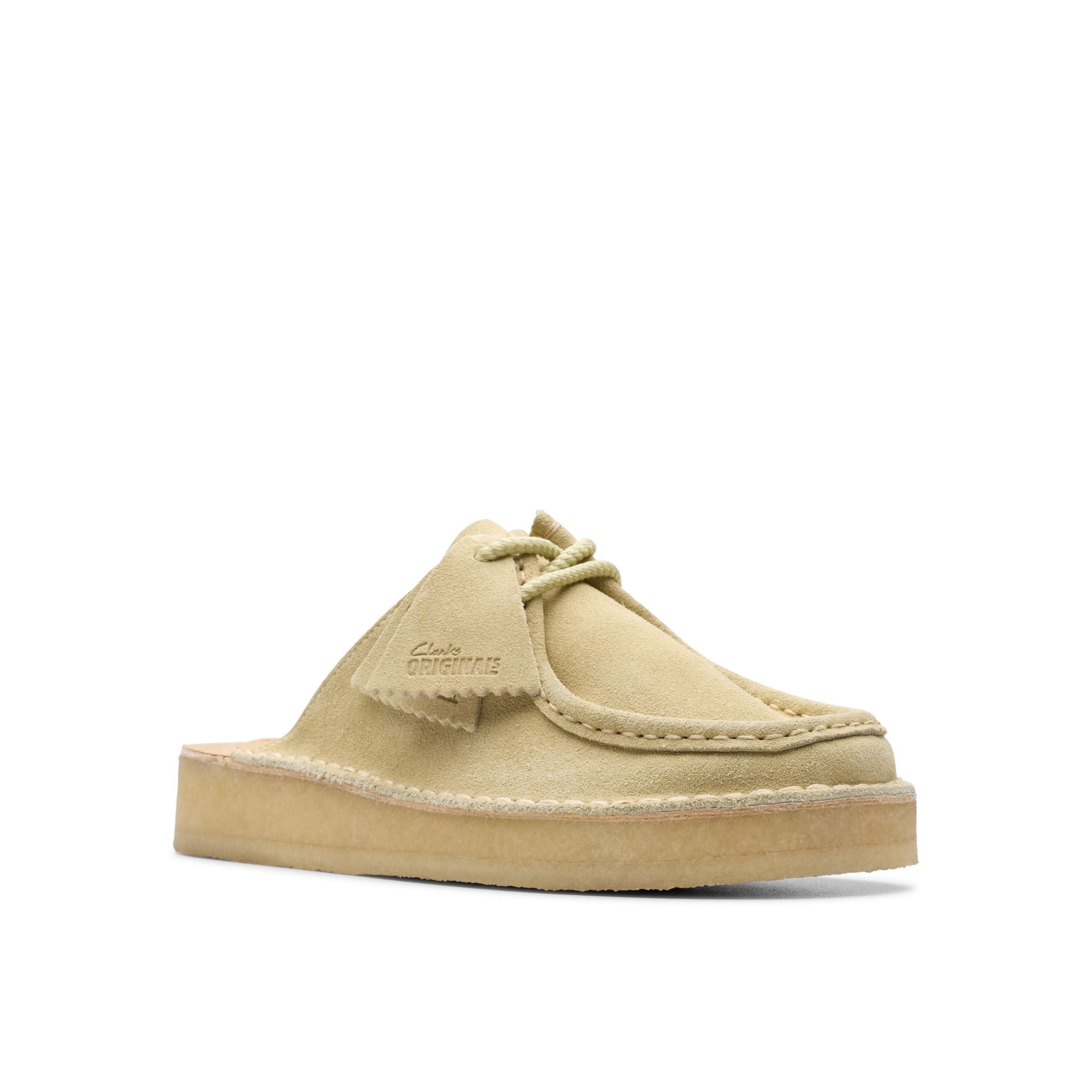 [26176555] WOMENS CLARKS DESERT NOMAD MULE MAPLE SUEDE