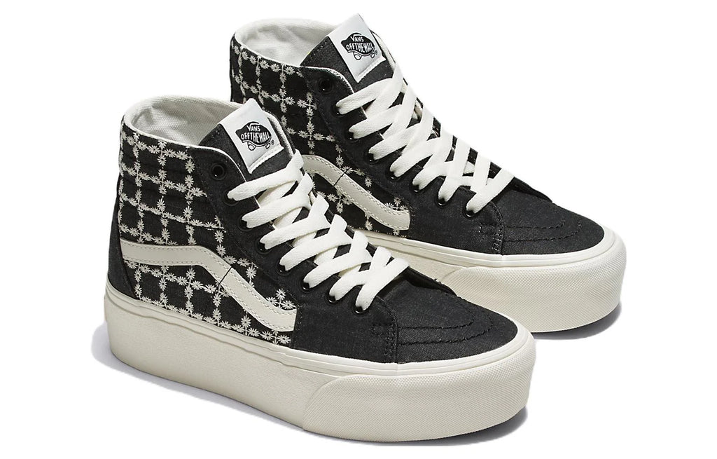 [VN0A5JMKBMA] MENS VANS DENIM MIX SK-HI TAPERED STACKFORM 'BLACK' - BLACK/WHITE