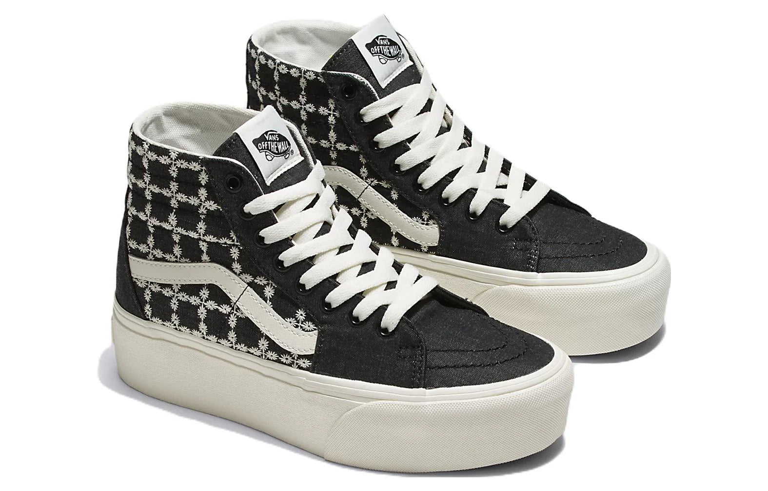 [VN0A5JMKBMA] MENS VANS DENIM MIX SK-HI TAPERED STACKFORM 'BLACK' - BLACK/WHITE