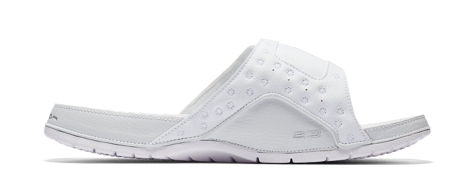 [684915-100] MENS AIR JORDAN HYDRO 13 RETRO SLIDE 'WHITE METALLIC SILVER'