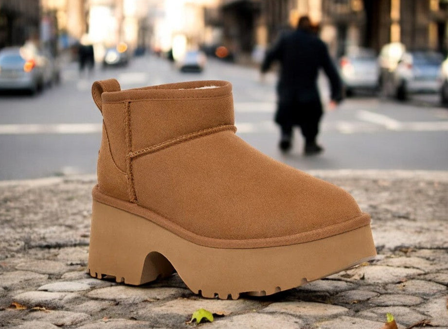 [1158311-CHE] WOMENS UGG CLASSIC ULTRA MINI NEW HEIGHTS BOOT 'CHESTNUT'