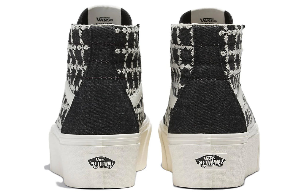 [VN0A5JMKBMA] MENS VANS DENIM MIX SK-HI TAPERED STACKFORM 'BLACK' - BLACK/WHITE