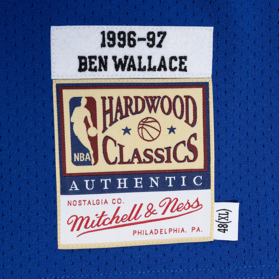 MENS MITCHELL & NESS AUTHENTIC JERSEY BULLETS 96-97 BEN WALLACE