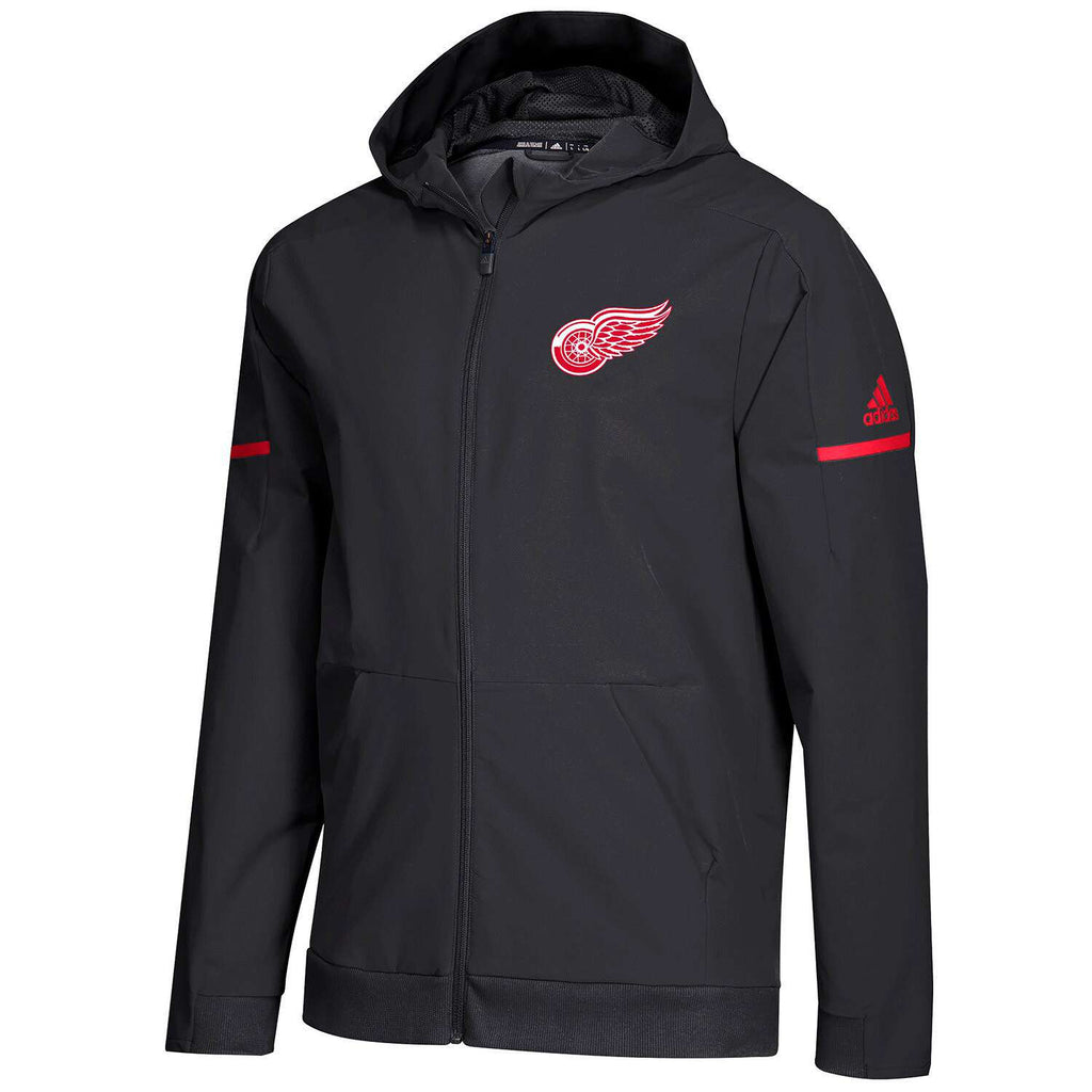[ D77159 ] Mens Adidas NHL Detroit Red Wings Woven Full Zip Hoodie