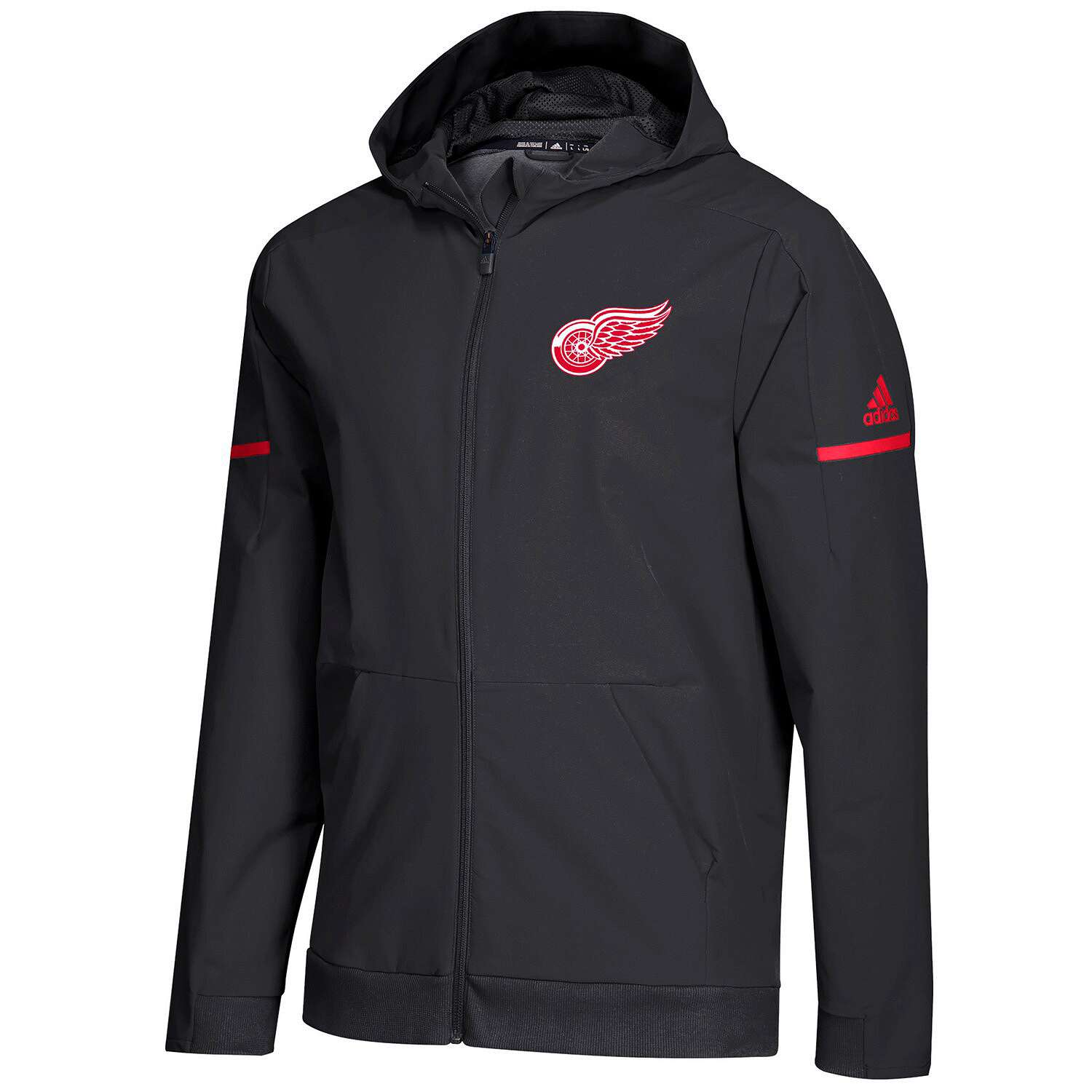 [ D77159 ] Mens Adidas NHL Detroit Red Wings Woven Full Zip Hoodie