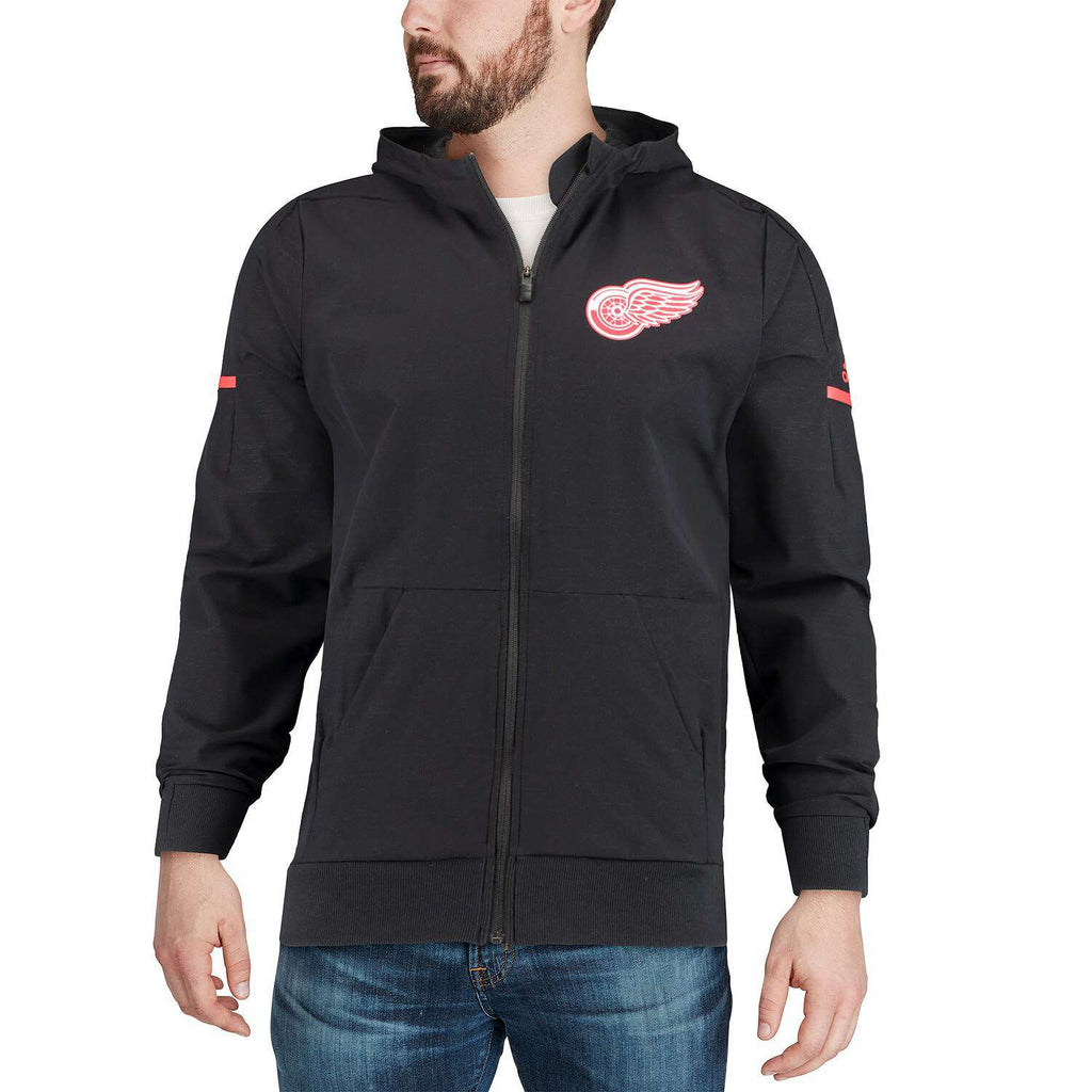 [ D77159 ] Mens Adidas NHL Detroit Red Wings Woven Full Zip Hoodie