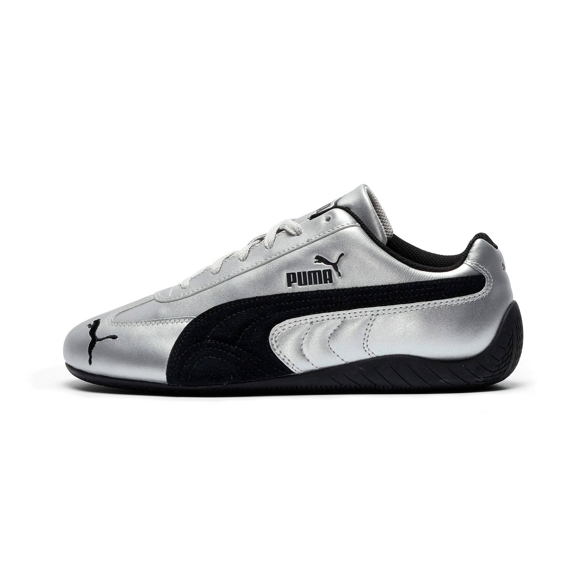 [405357-01] WOMENS PUMA SPEEDCAT METALLIC 'METALLIC SILVER BLACK'