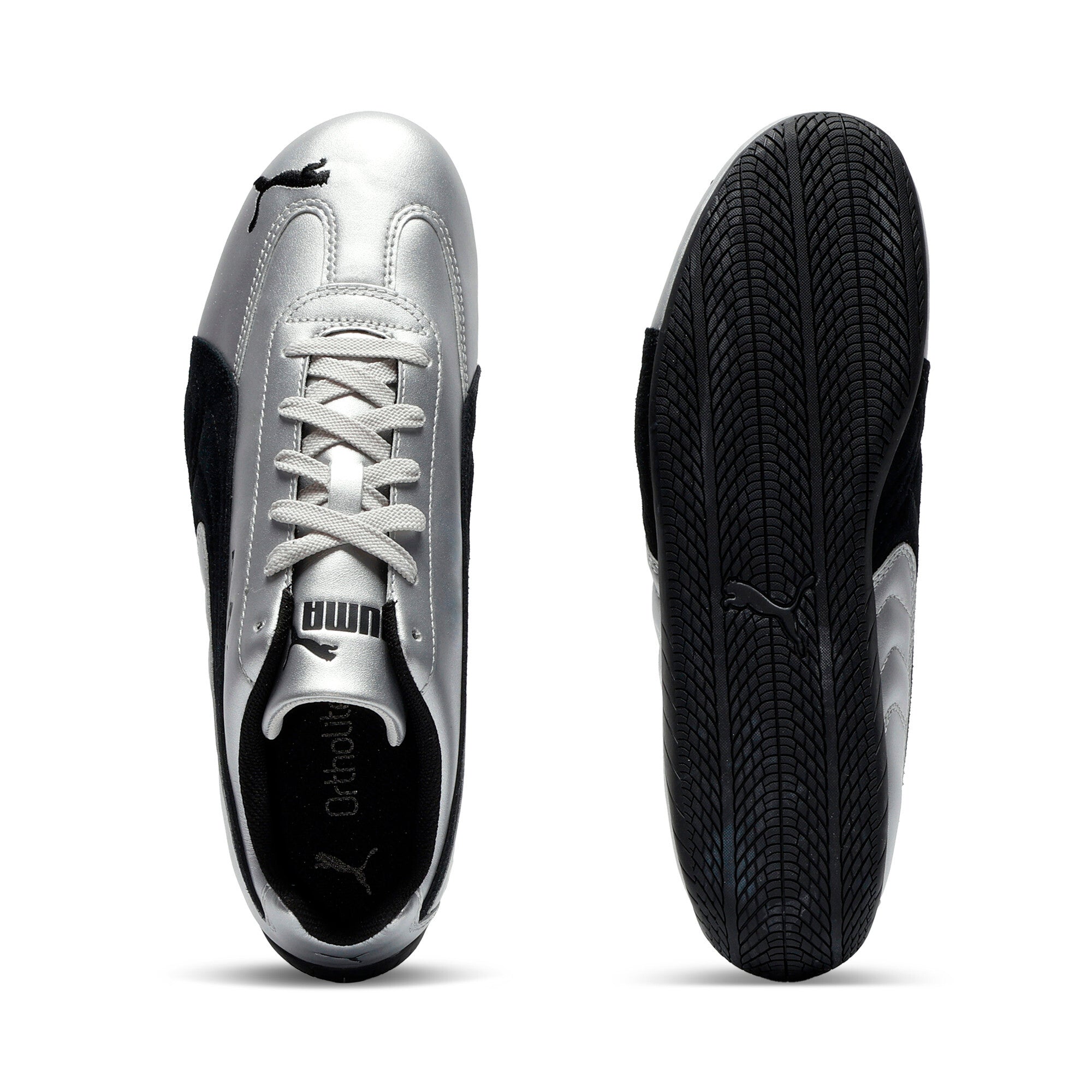 [405357-01] WOMENS PUMA SPEEDCAT METALLIC 'METALLIC SILVER BLACK'