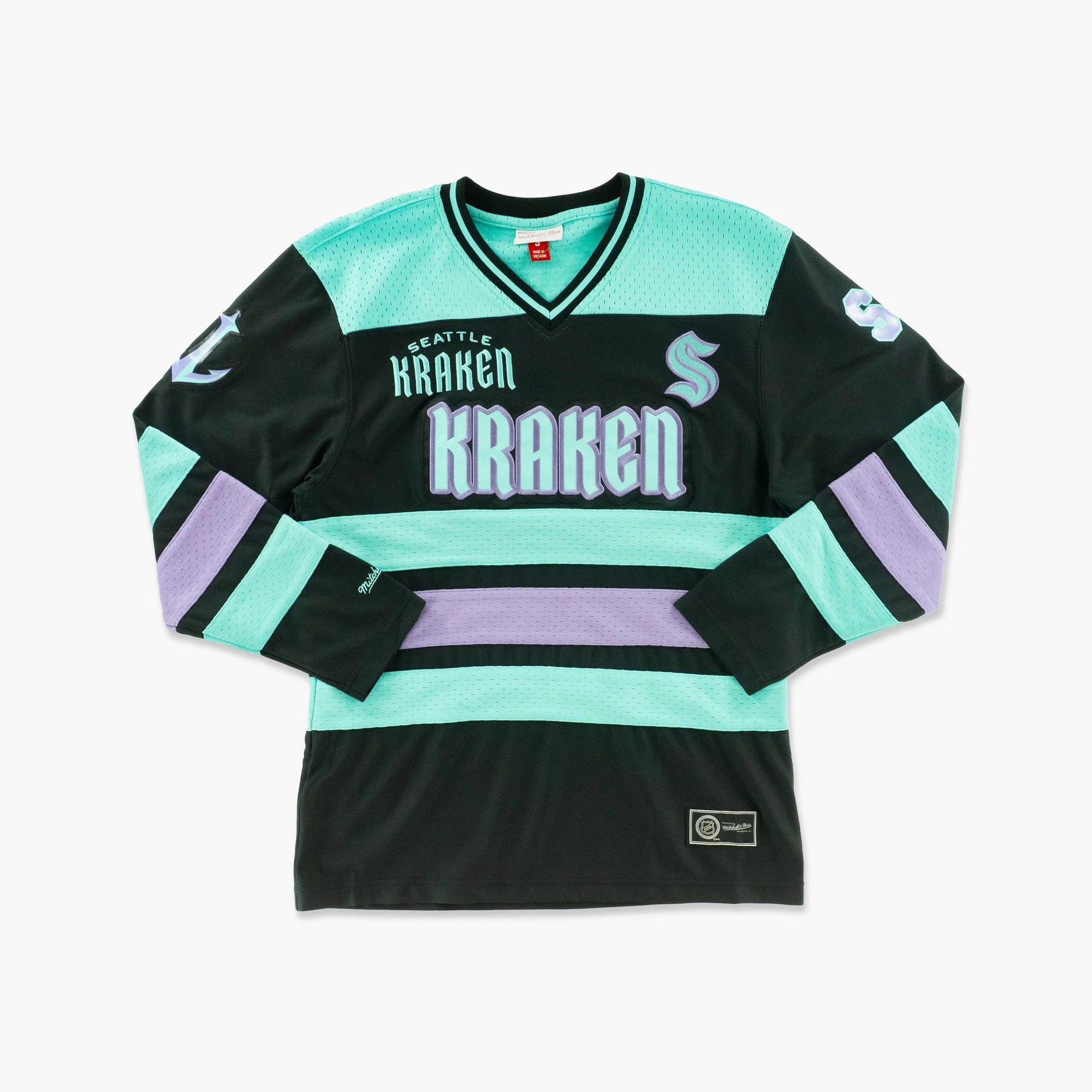 Mens Mitchell & Ness NHL STATESIDE PASTEL V-NECK LS JERSEY KRAKEN