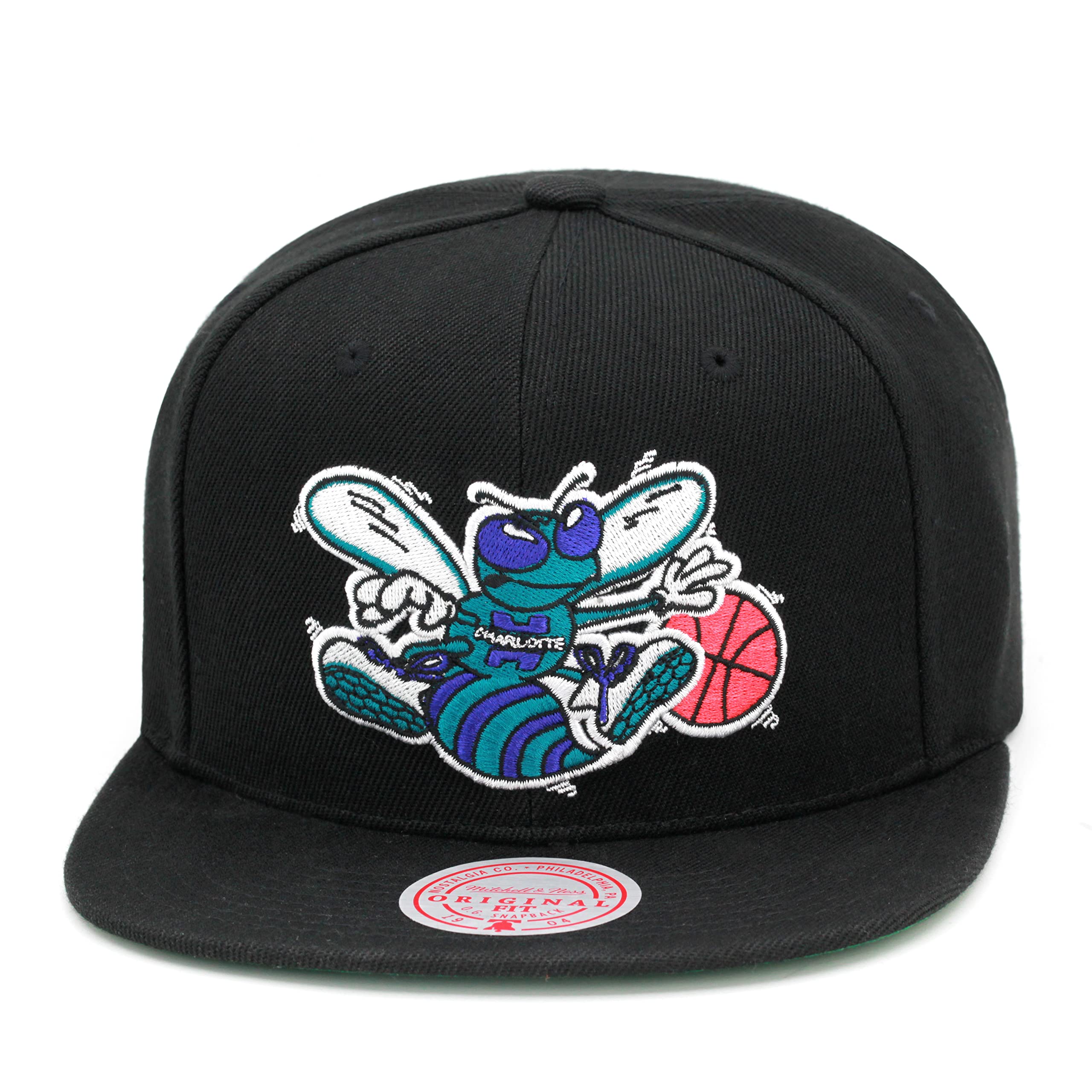 MENS MITCHELL & NESS NBA CORE BASIC SNAPBACK HWC HORNETS - BLACK