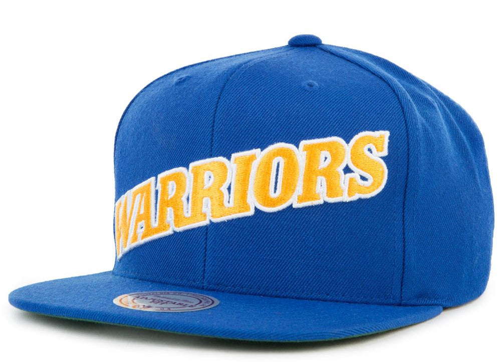 [HS1012803-WOOLGSW] MENS MITCHELL & NESS NBA GS WARRIORS WOOL SOLID SNAPBACK