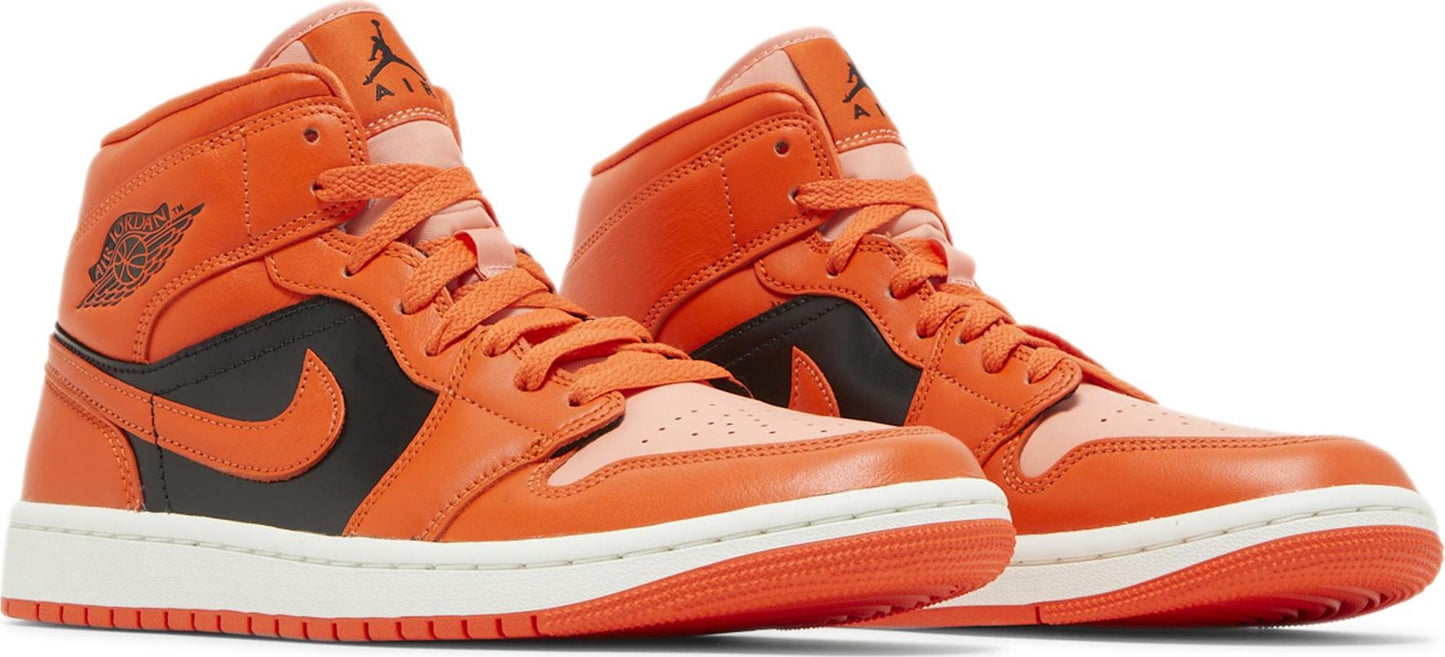 [DM3381-600] Womens Air Jordan RETRO 1 MID SE 'RUSH ORANGE'