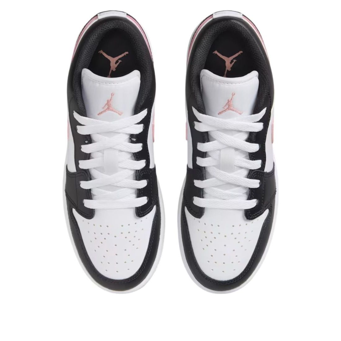[553560-165] GRADE SCHOOL AIR JORDAN RETRO 1 LOW 'WHITE BLACK RUST PINK'