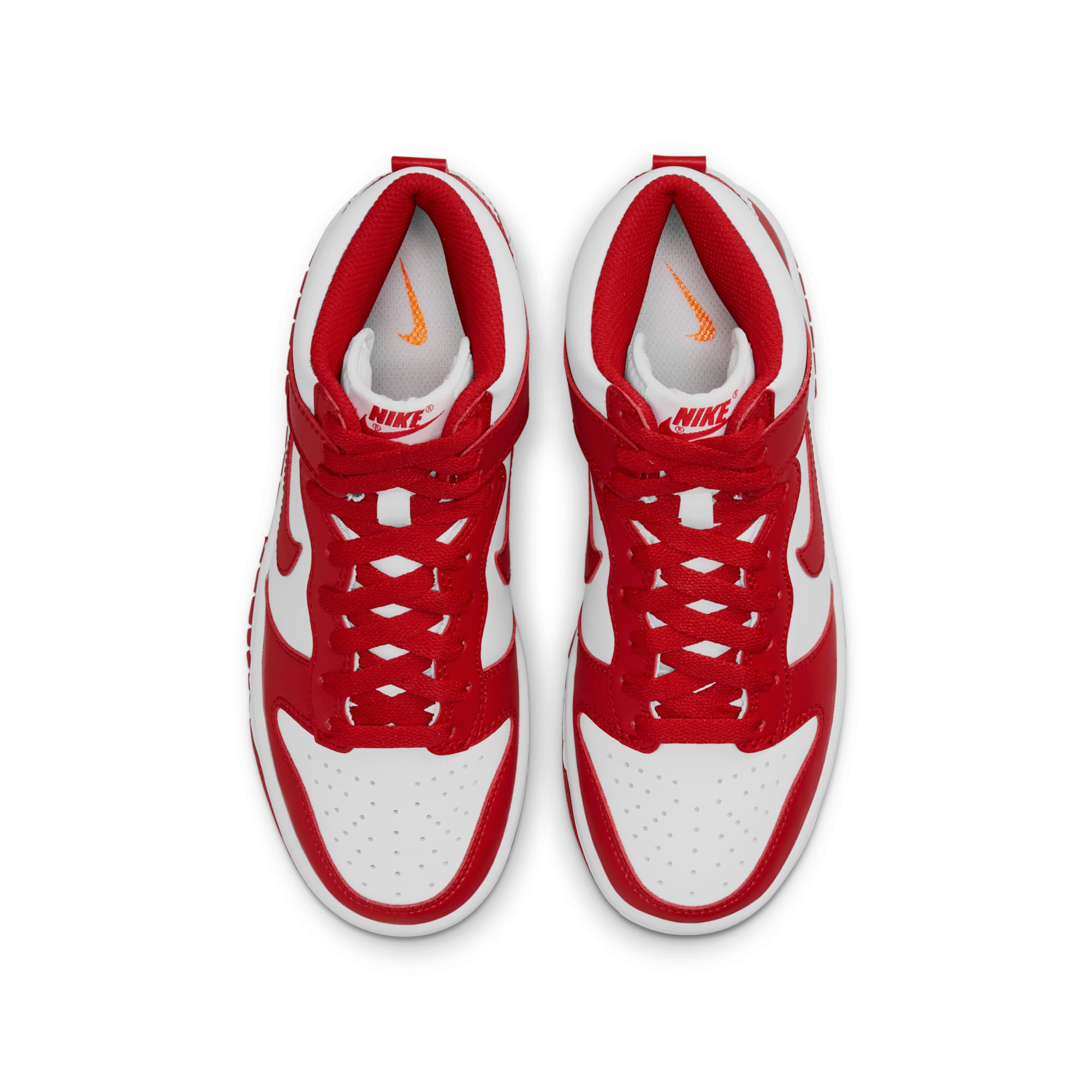 [DB2179-106] Grade School Nike DUNK HIGH GS 'CHAMPIONSHIP WHITE RED' (WHITE TONGUE TAG)