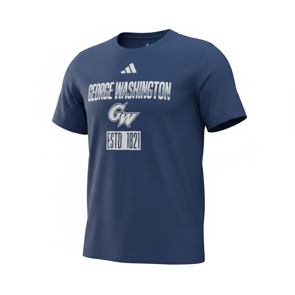 Mens Adidas FRESH SHORT SLEEVE T-SHIRT TEE - GEORGE WASHINGTON REVOLUTIONARIES
