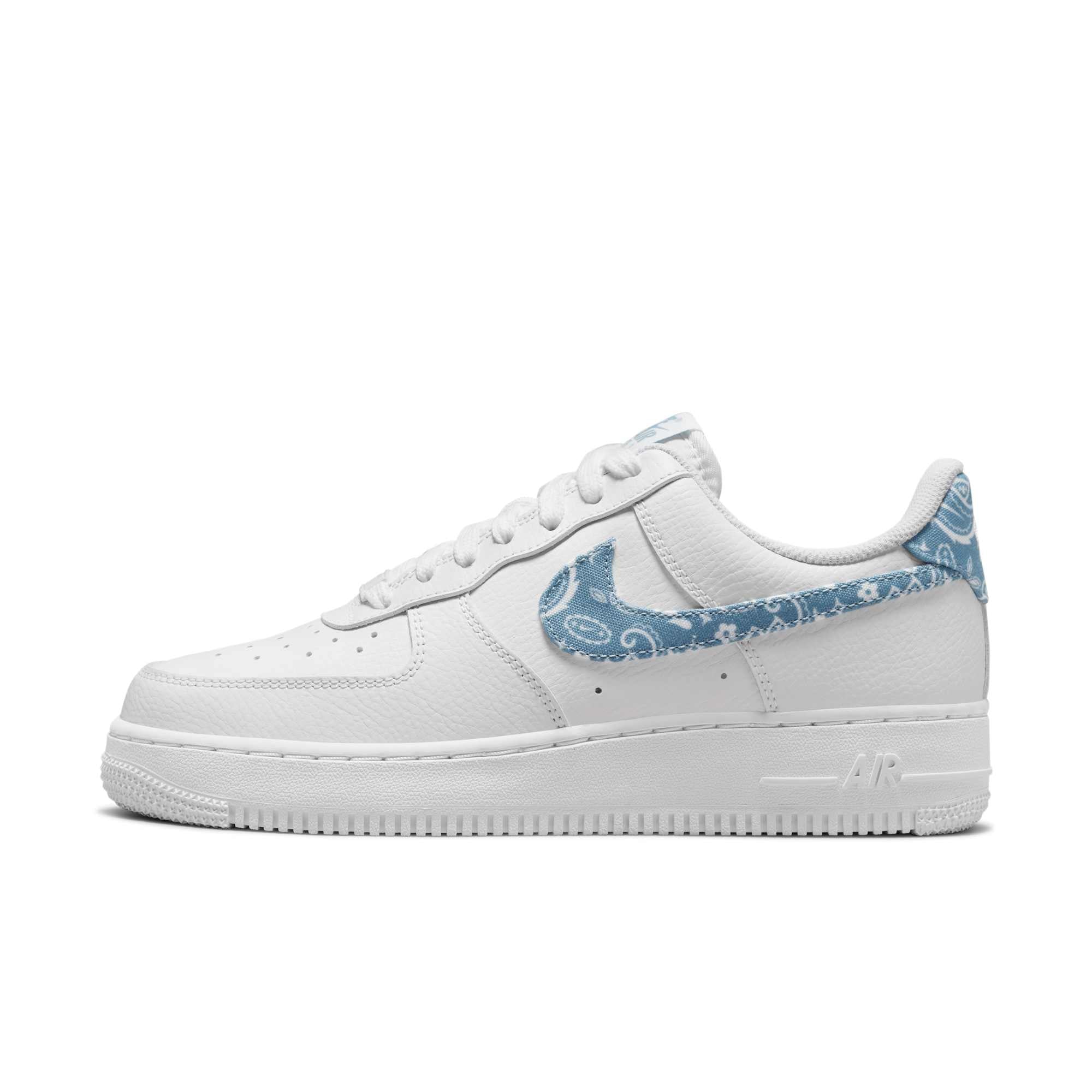 [DH4406-100] WOMENS NIKE AIR FORCE 1 LOW '07 ESSENTIAL 'WHITE WORN BLUE PAISLEY'
