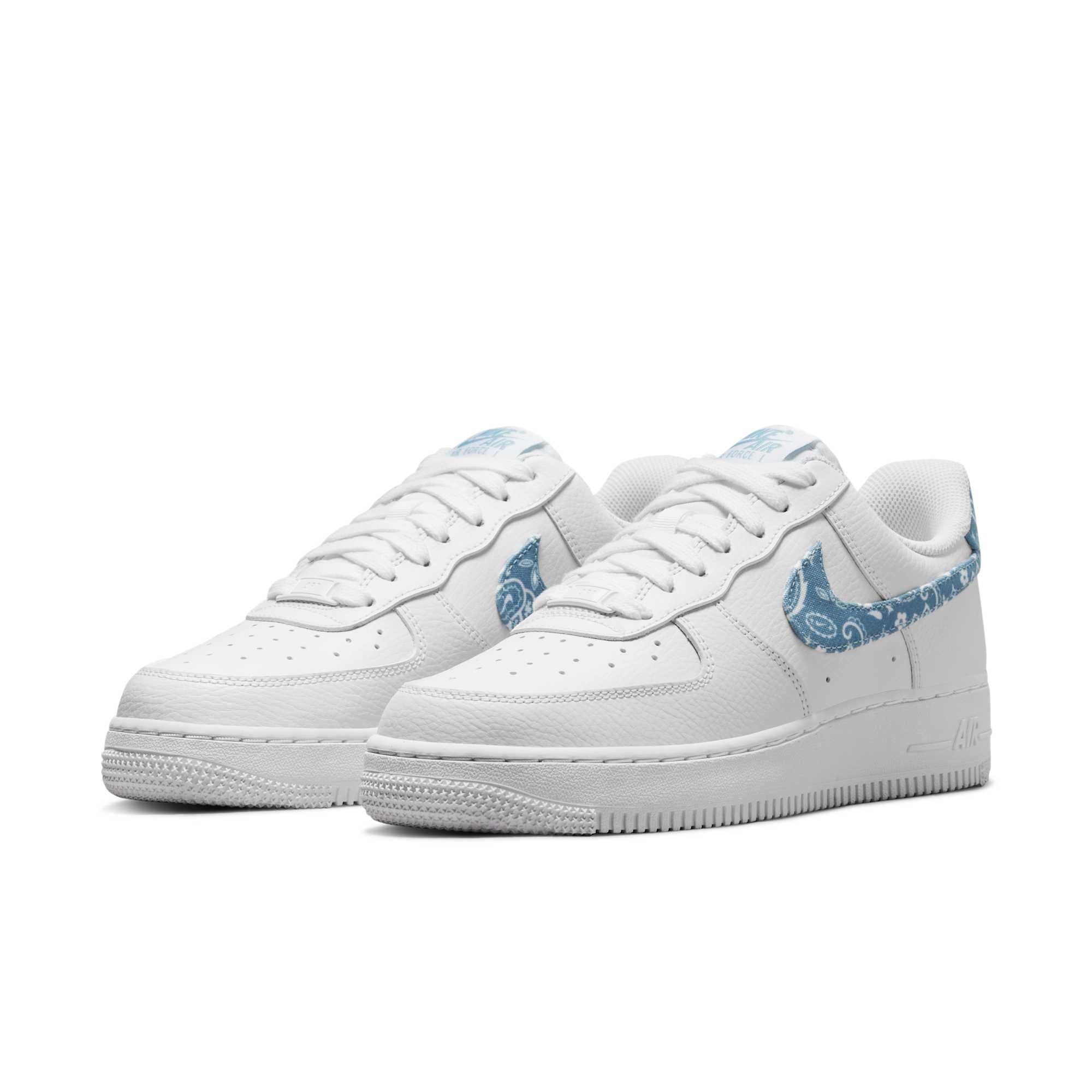 [DH4406-100] WOMENS NIKE AIR FORCE 1 LOW '07 ESSENTIAL 'WHITE WORN BLUE PAISLEY'