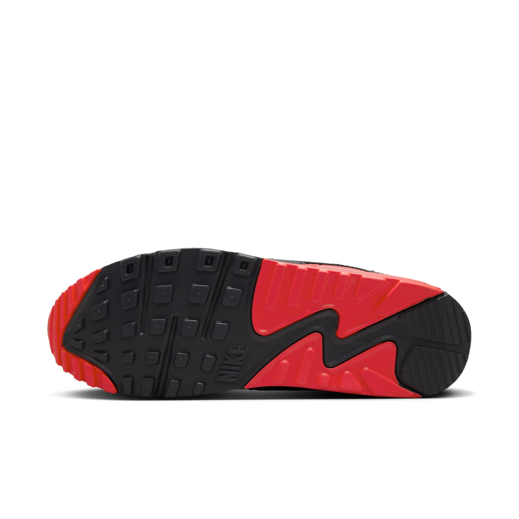 [DM0029-007] Mens Nike AIR MAX 90 'IRON GREY FIRE RED'