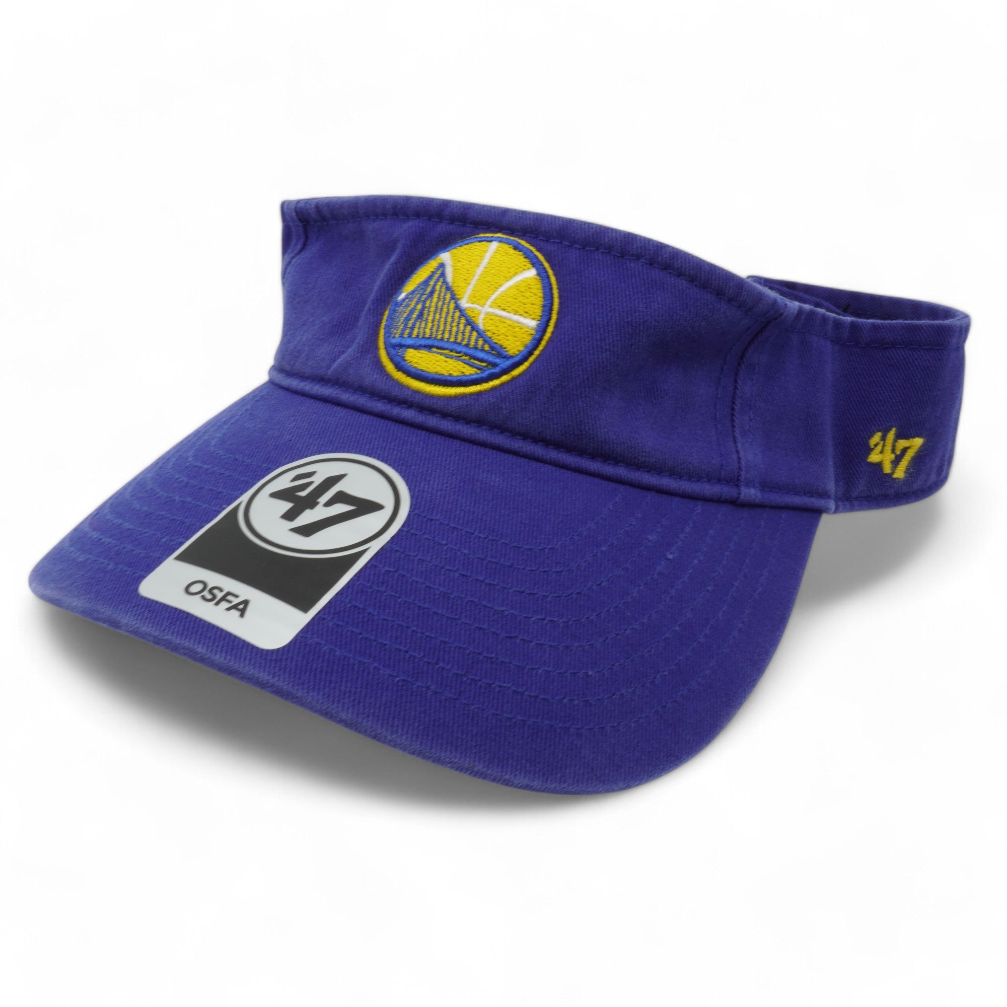 [K-RGWV08GWV-RY] MENS 47 BRAND NBA GOLDEN STATE WARRIORS VISOR HOOK & LOOP