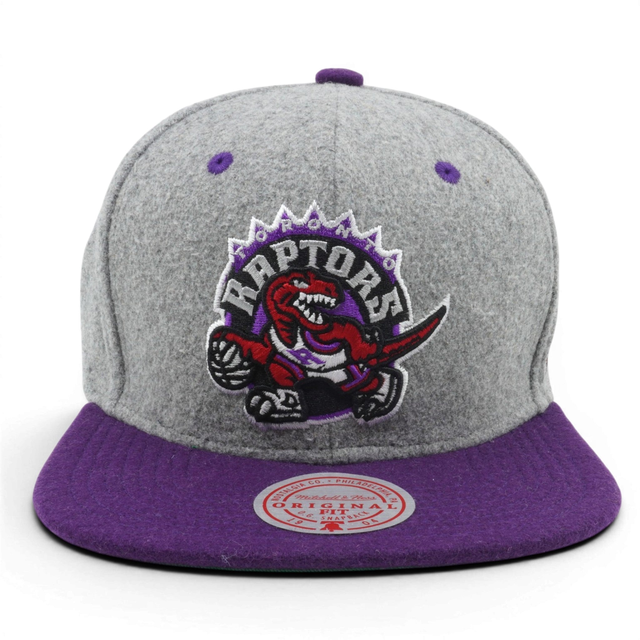 MENS MITCHELL & NESS NBA TORONTO RAPTORS MELTON PATCH HARDWOOD CLASSICS SNAPBACK