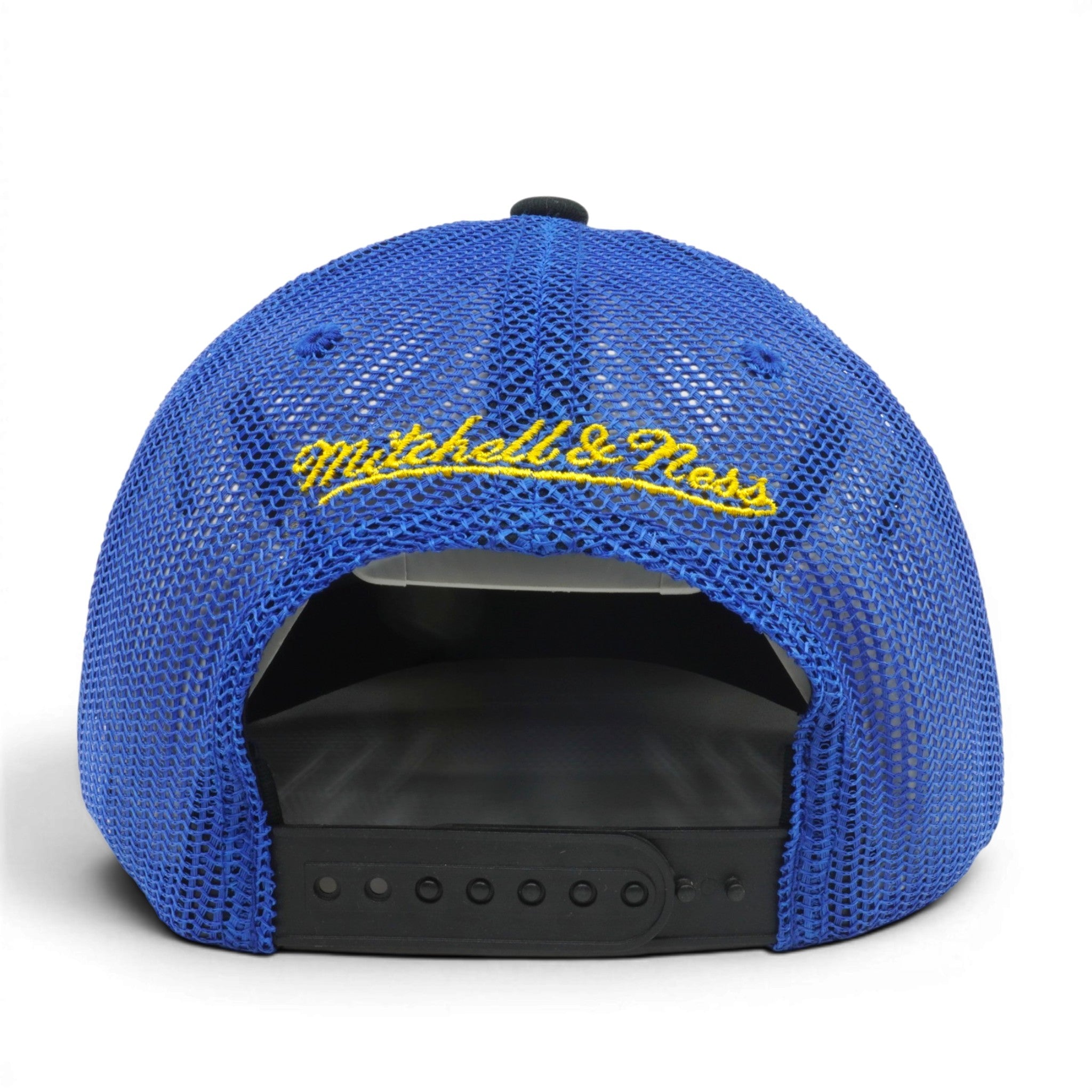 MENS MITCHELL & NESS NBA WARRIORS CHECKERED 'THE CITY' BLUE SNAPBACK