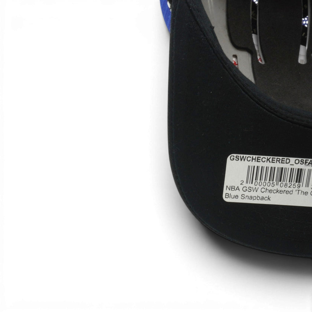 MENS MITCHELL & NESS NBA WARRIORS CHECKERED 'THE CITY' BLUE SNAPBACK