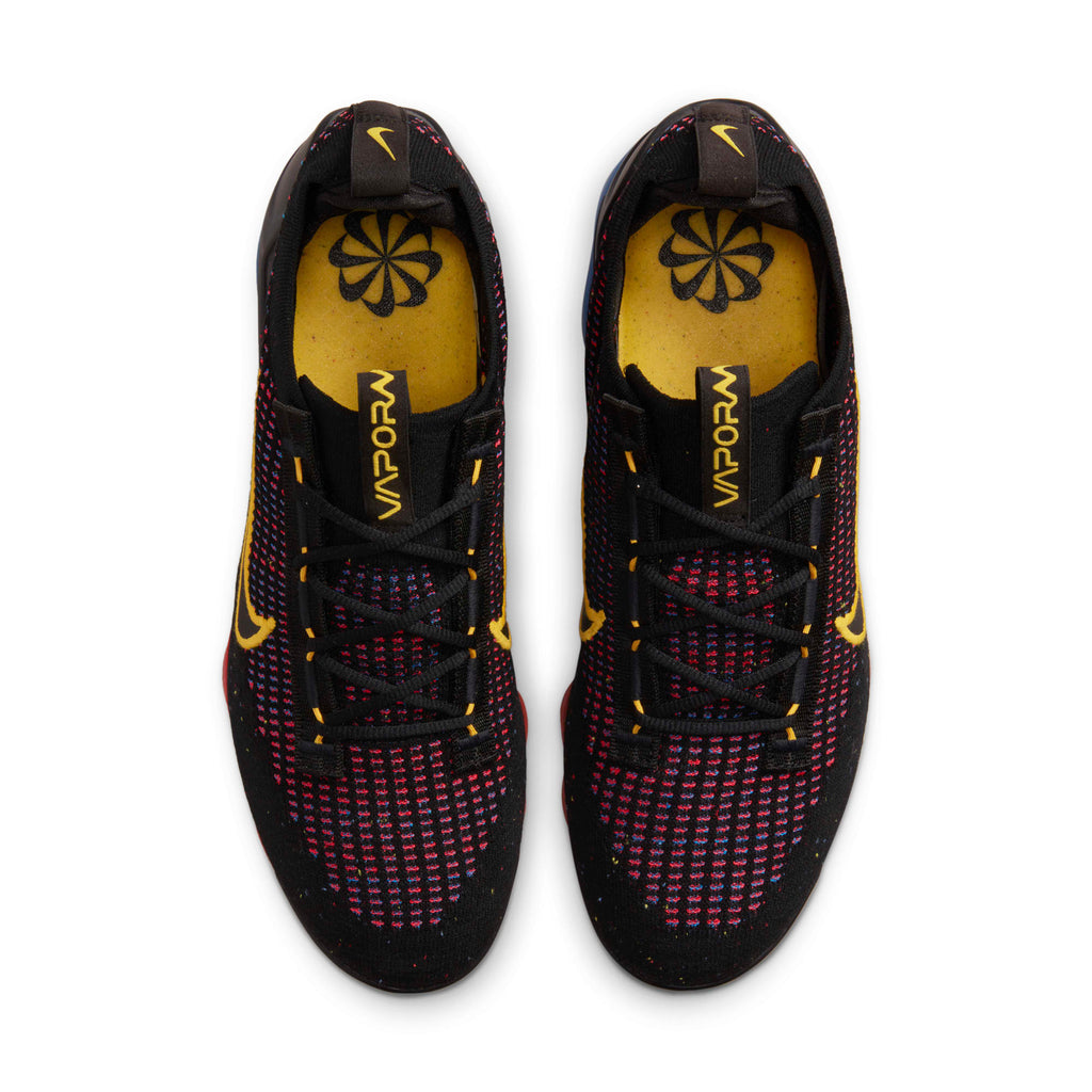 [DV2118-001] Mens Nike AIR VAPORMAX 2021 FK 'BLACK PHOTO BLUE CRIMSON GOLD'