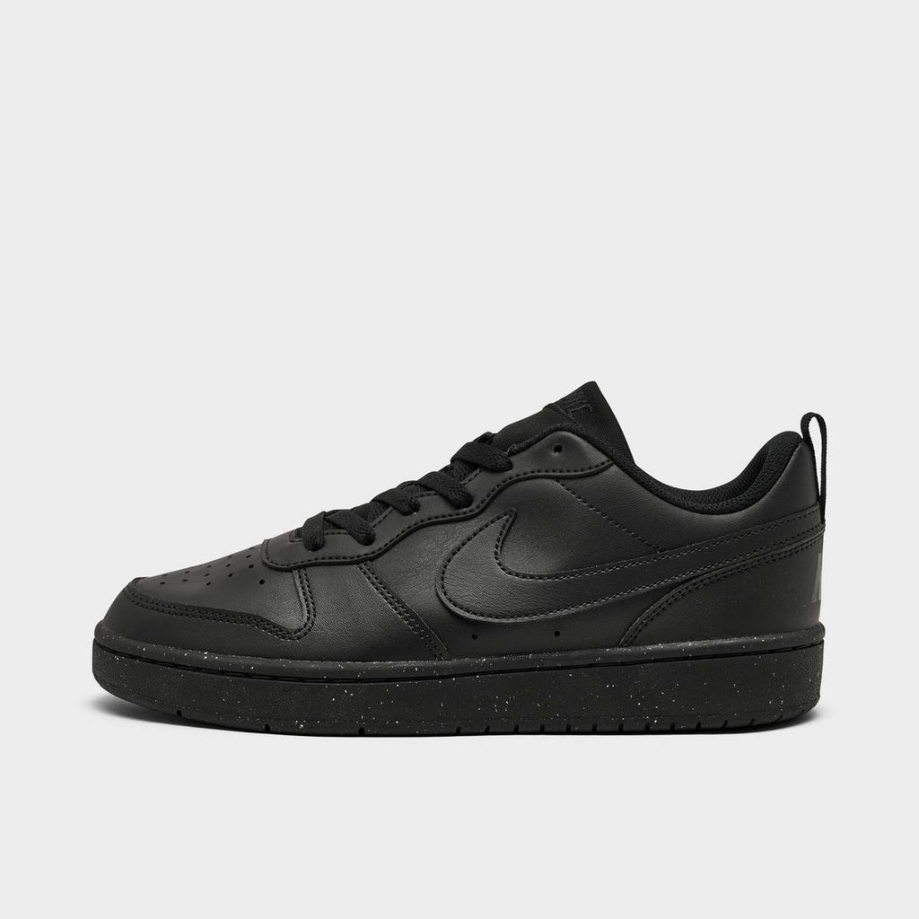 [DV5456-002] GRADE SCHOOL NIKE COURT BOROUGH LOW RECRAFT 'TRIPLE BLACK'